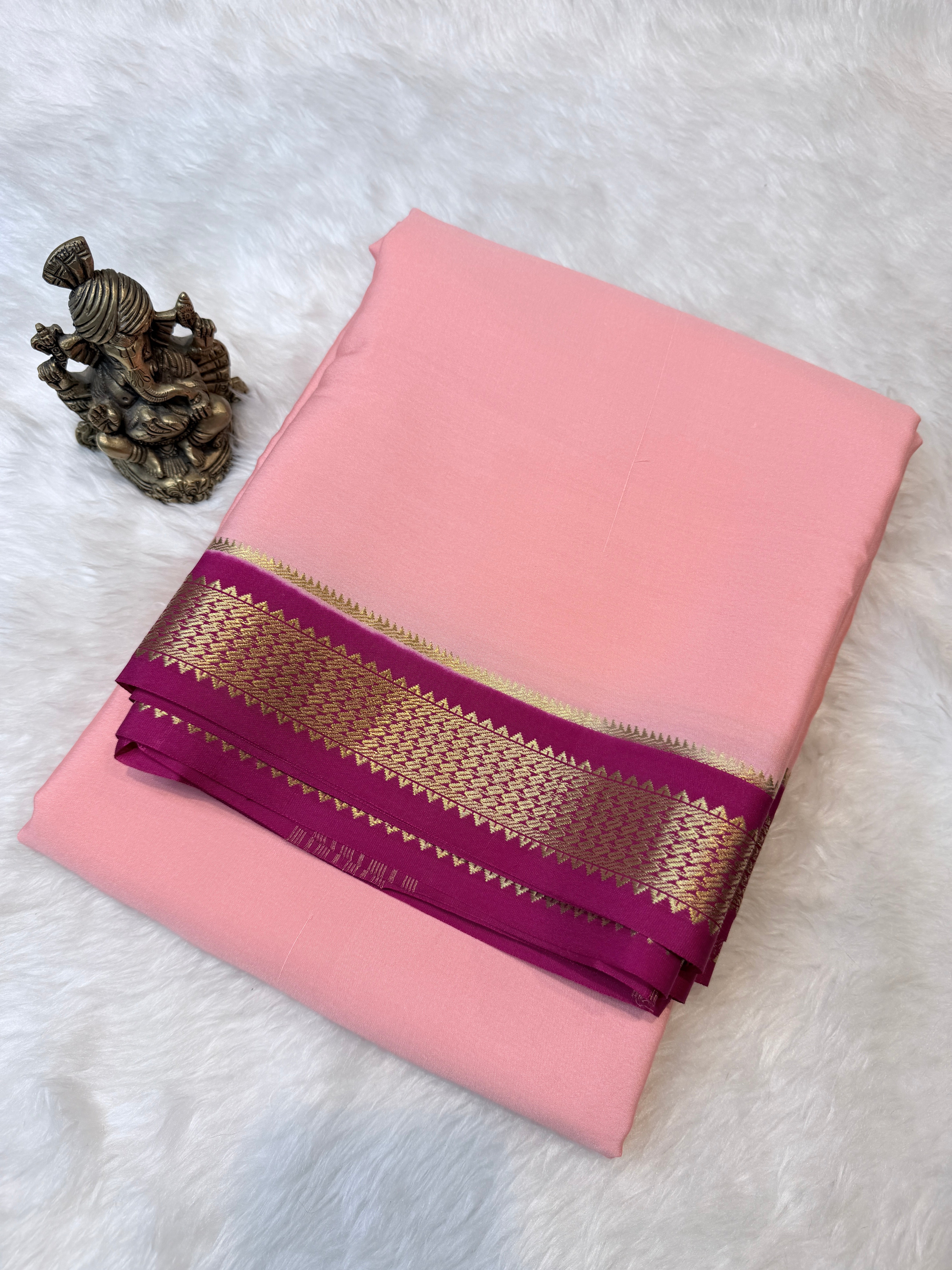 Pure Mysore Crepe Silk- Rose Pink