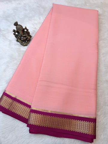 Pure Mysore Crepe Silk- Rose Pink