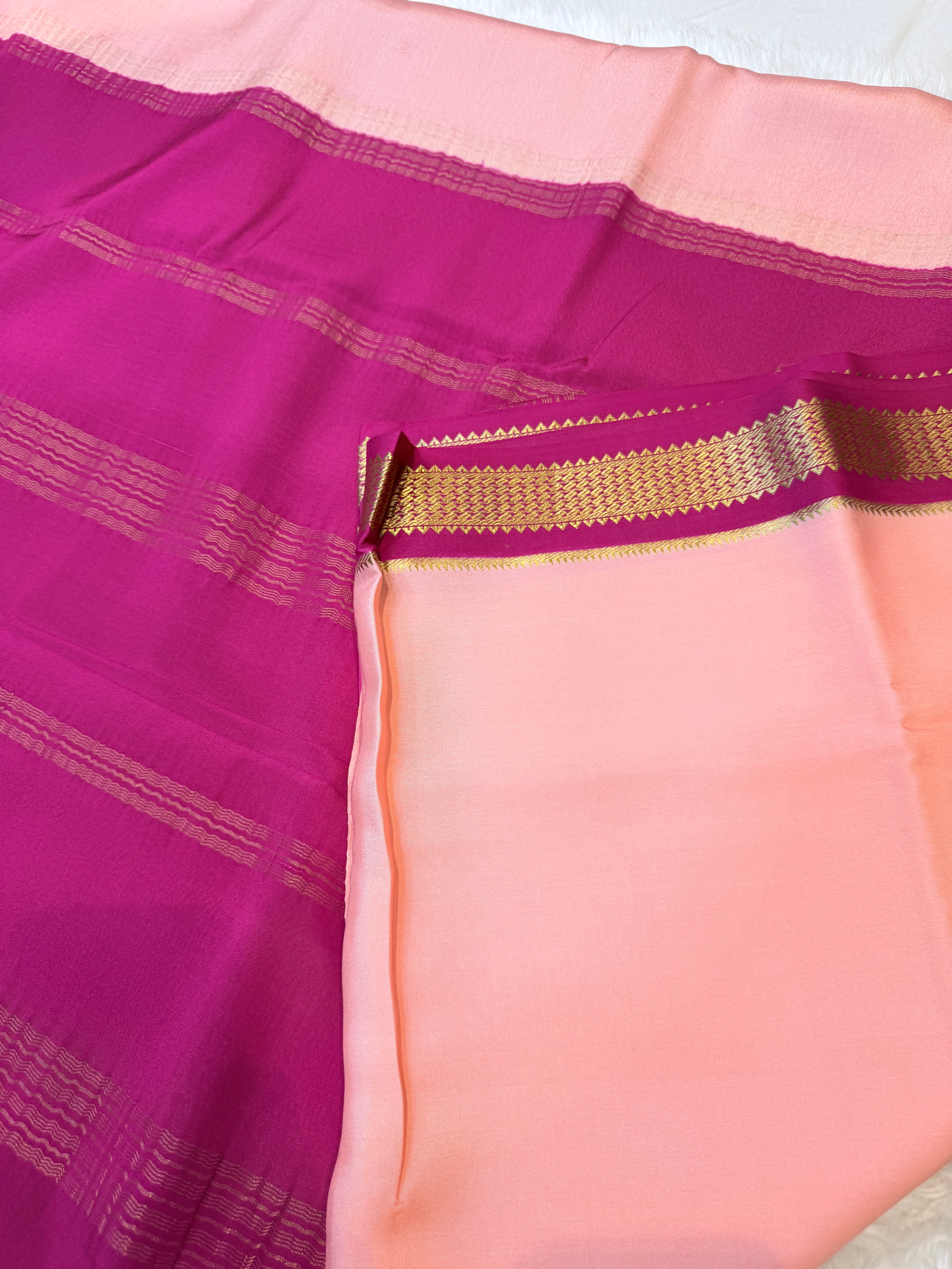 Pure Mysore Crepe Silk- Peach