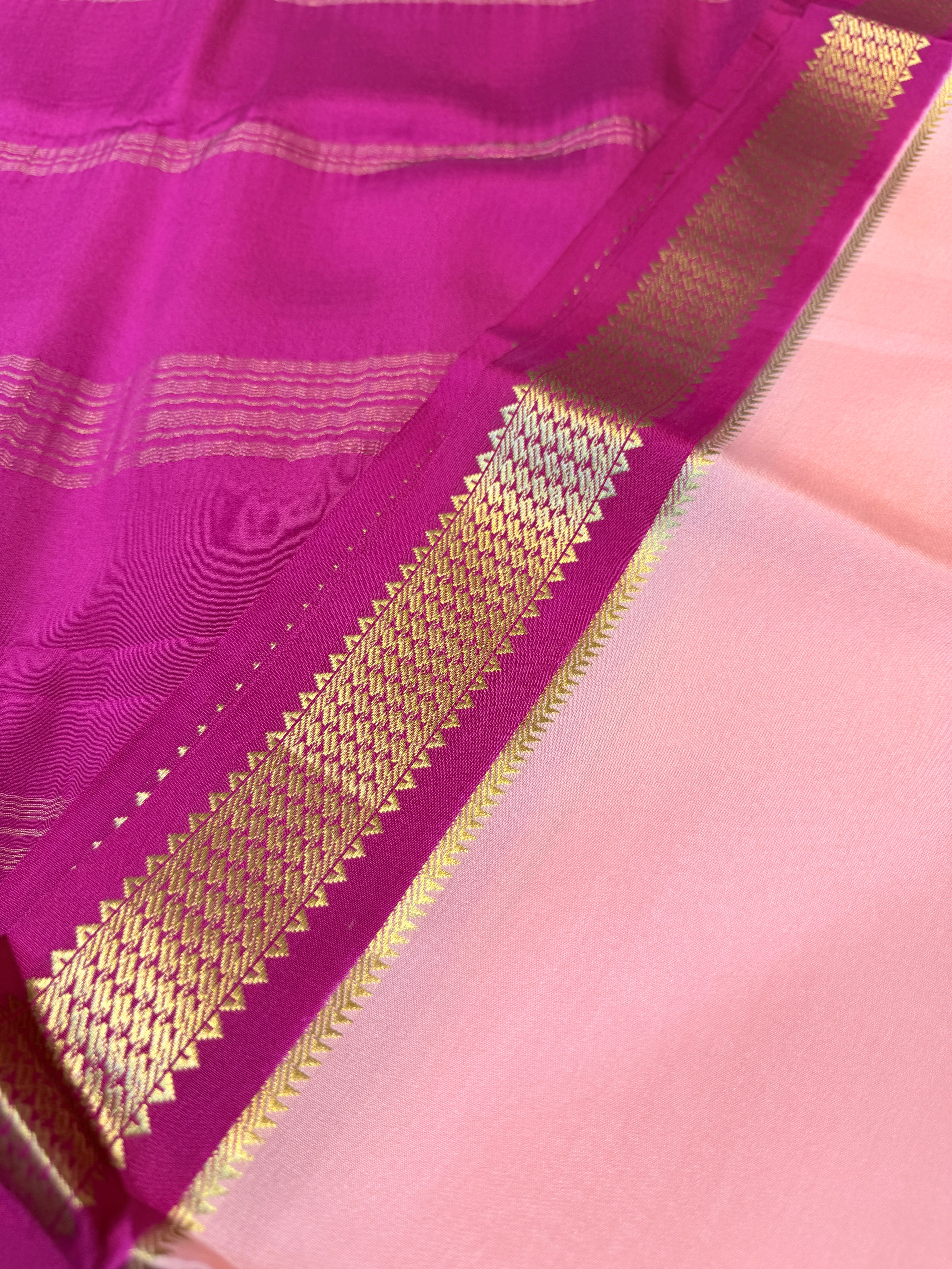 Pure Mysore Crepe Silk- Rose Pink