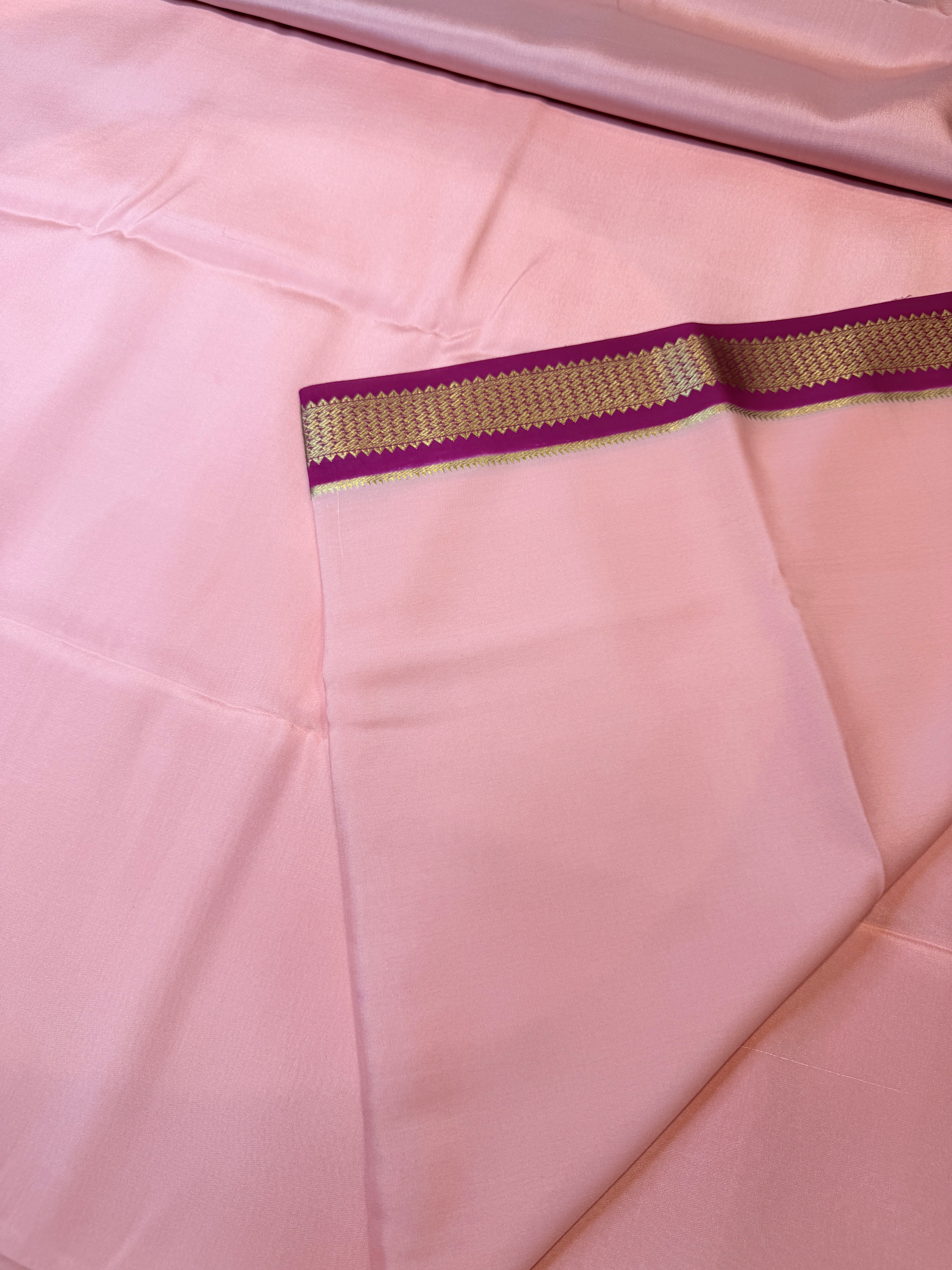 Pure Mysore Crepe Silk- Peach