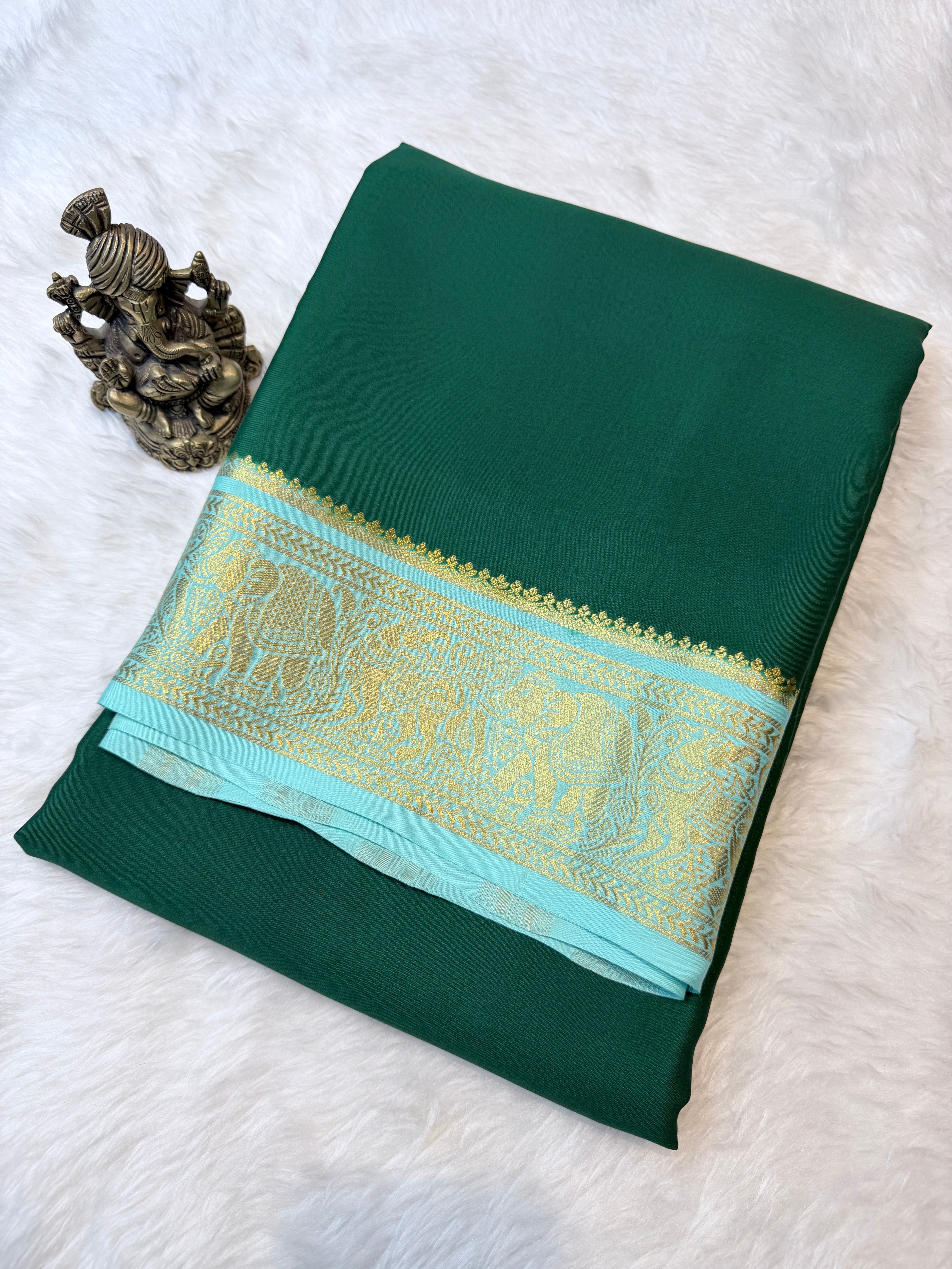Pure Mysore Crepe Silk- Green