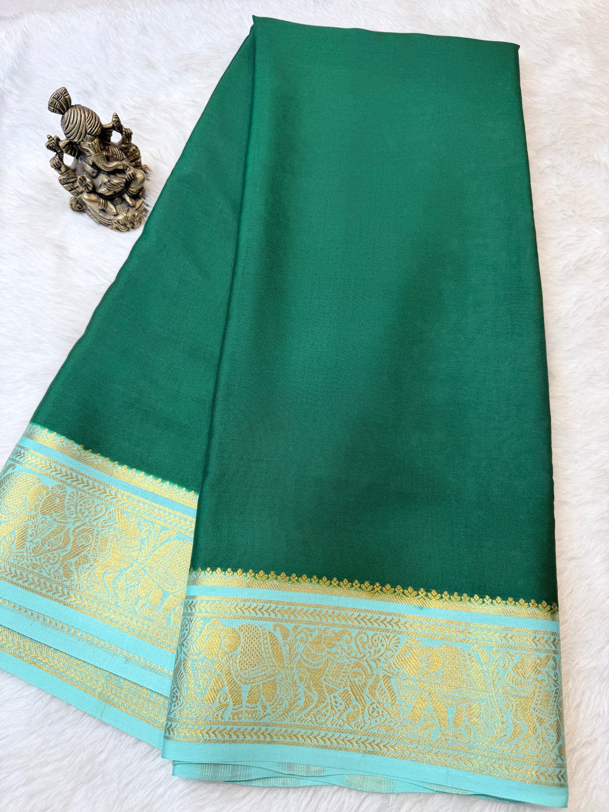Pure Mysore Crepe Silk- Green
