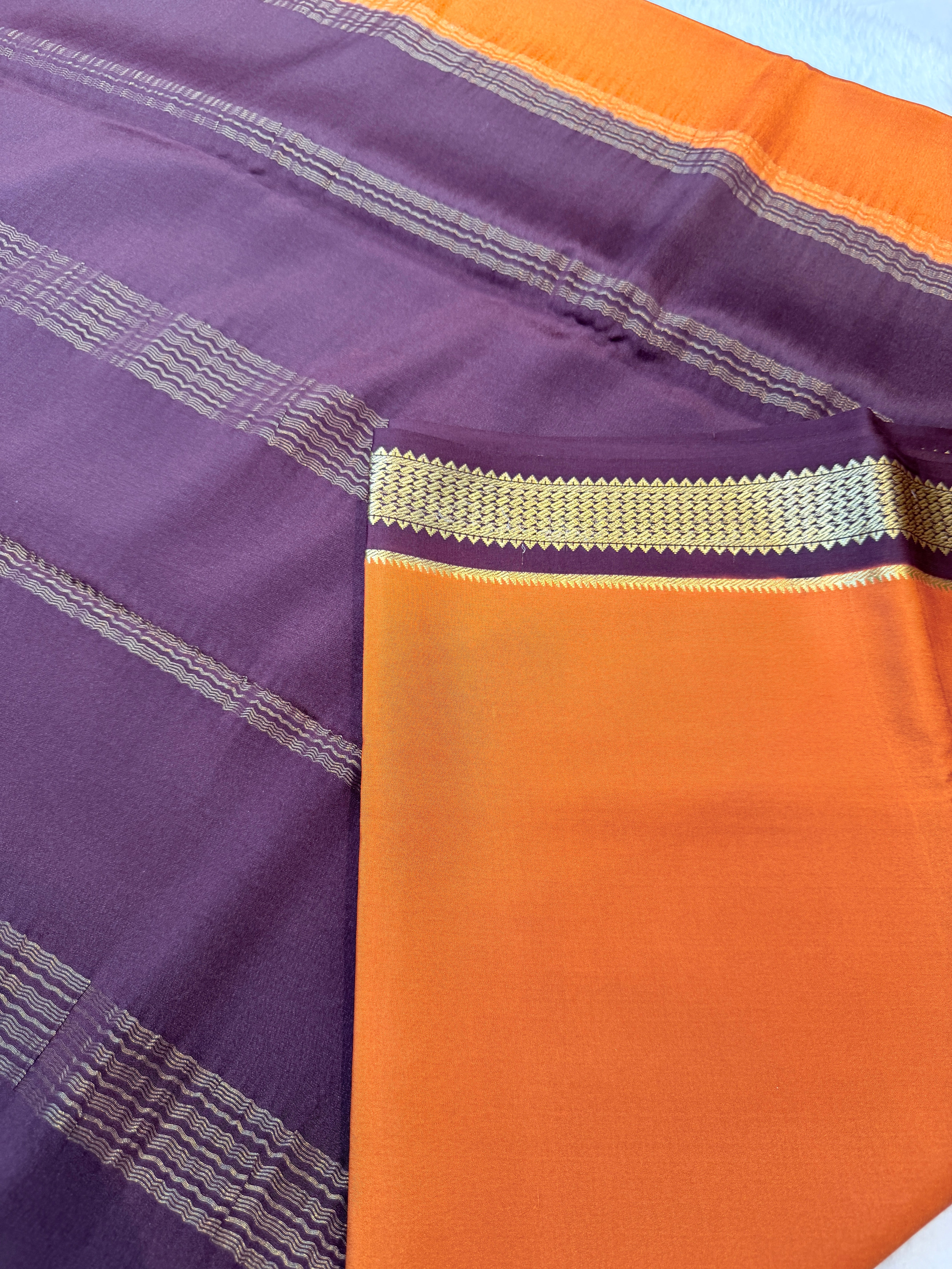 Pure Mysore Crepe Silk- Rust Orange