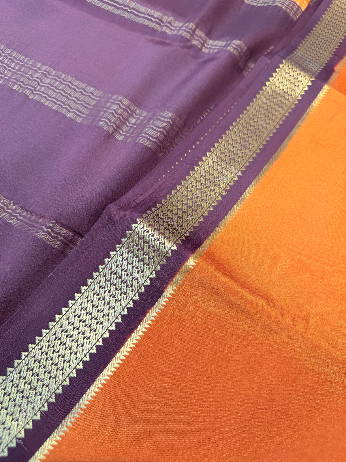 Pure Mysore Crepe Silk- Rust Orange