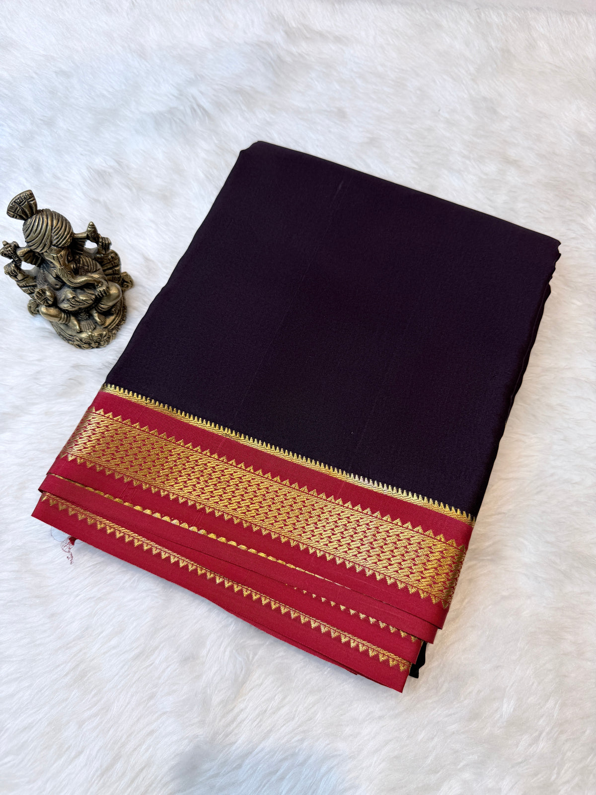 Pure Mysore Crepe Silk- Brown