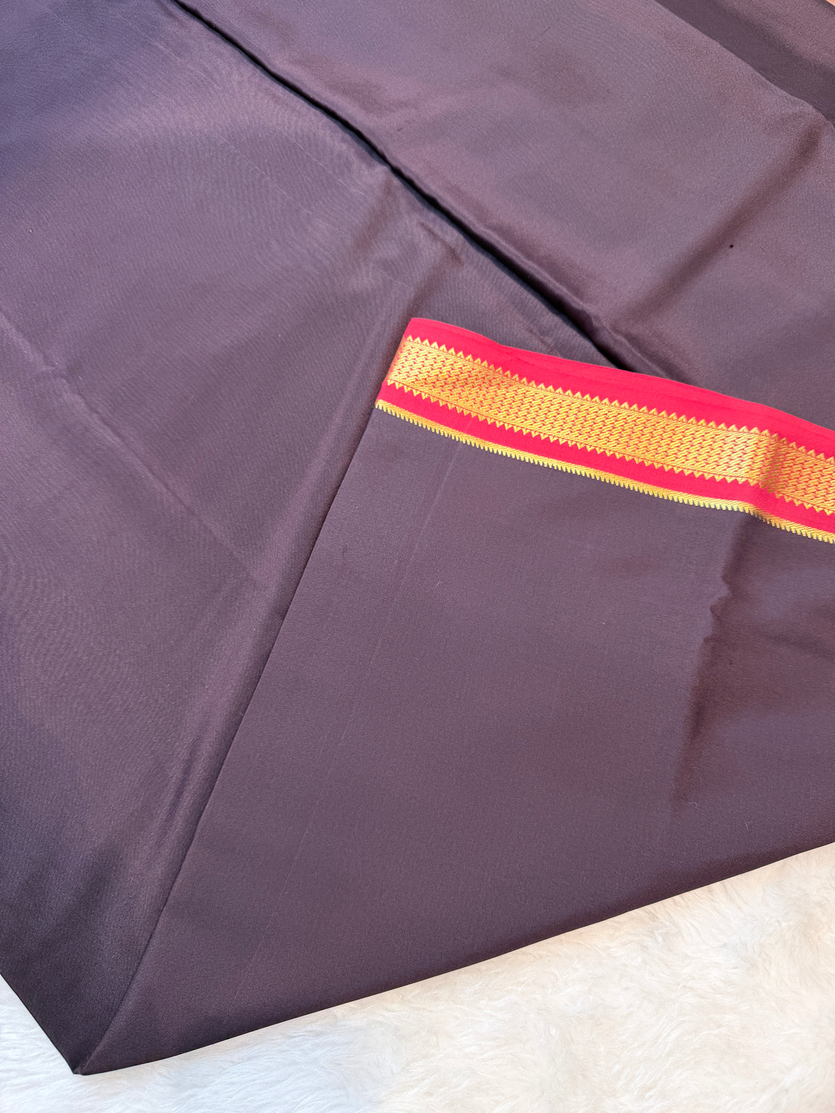 Pure Mysore Crepe Silk- Brown