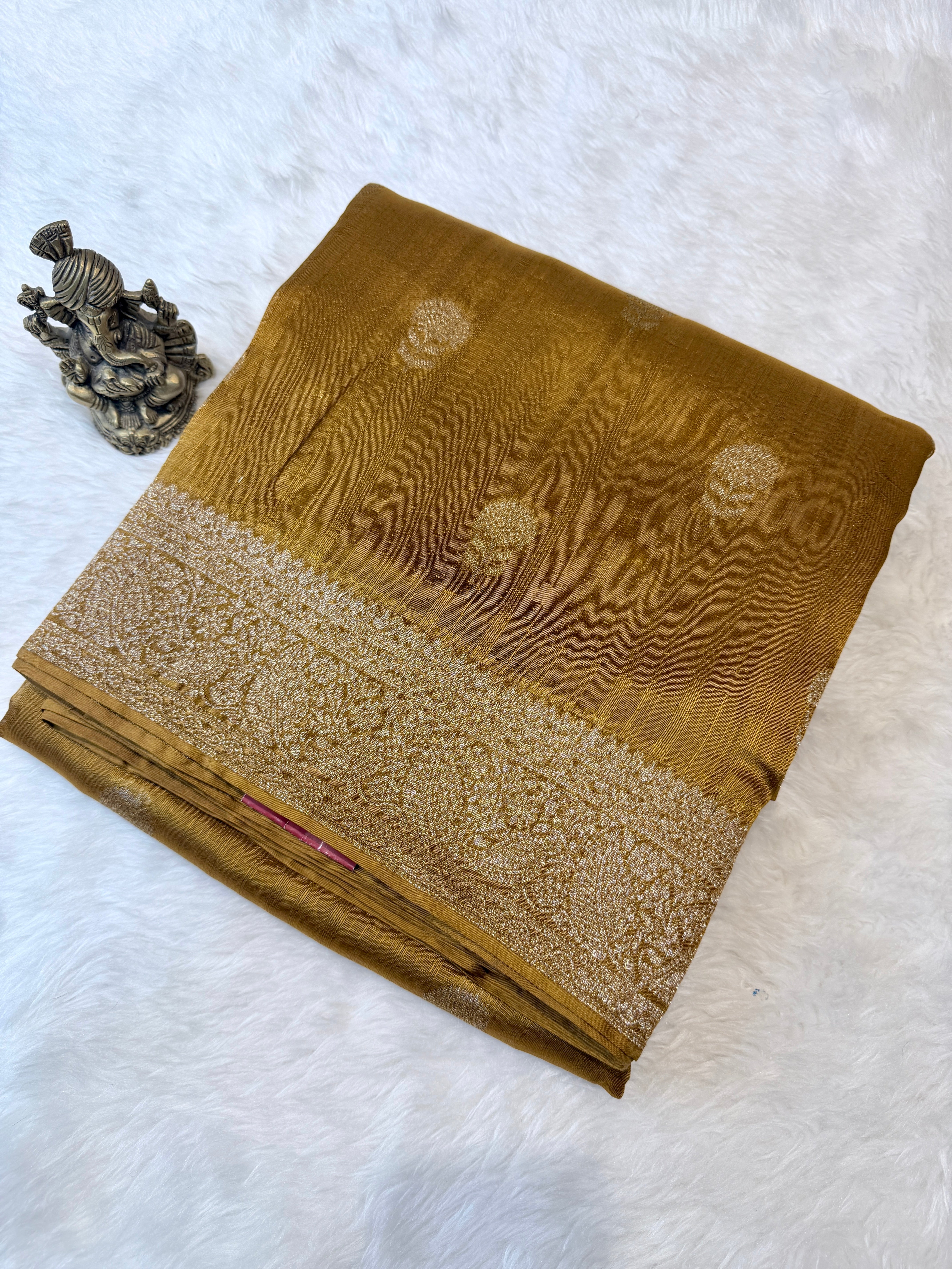 Banaras Raw Silk- Dusty Mustard