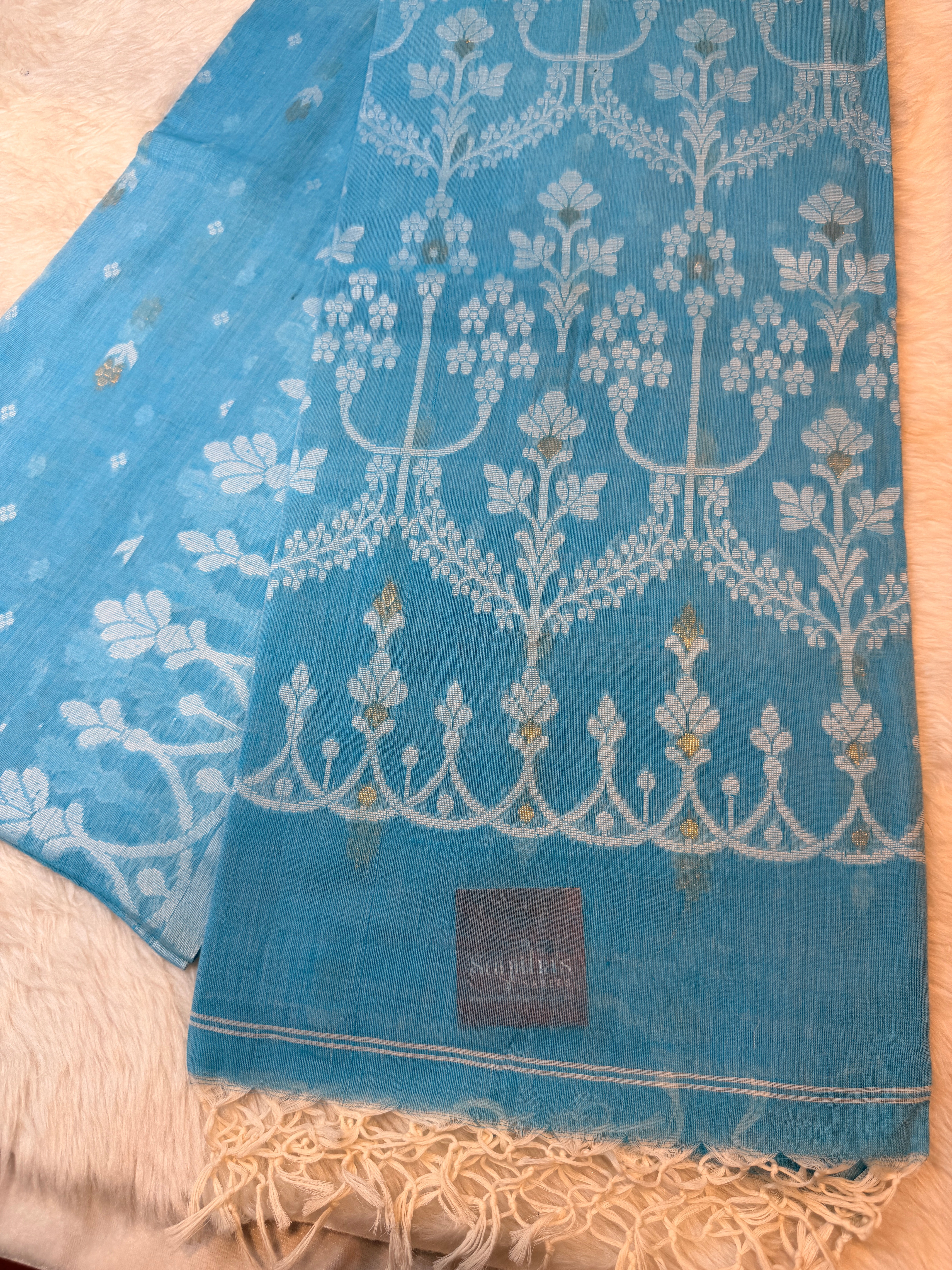 Pure Bengal Cotton- Sky Blue