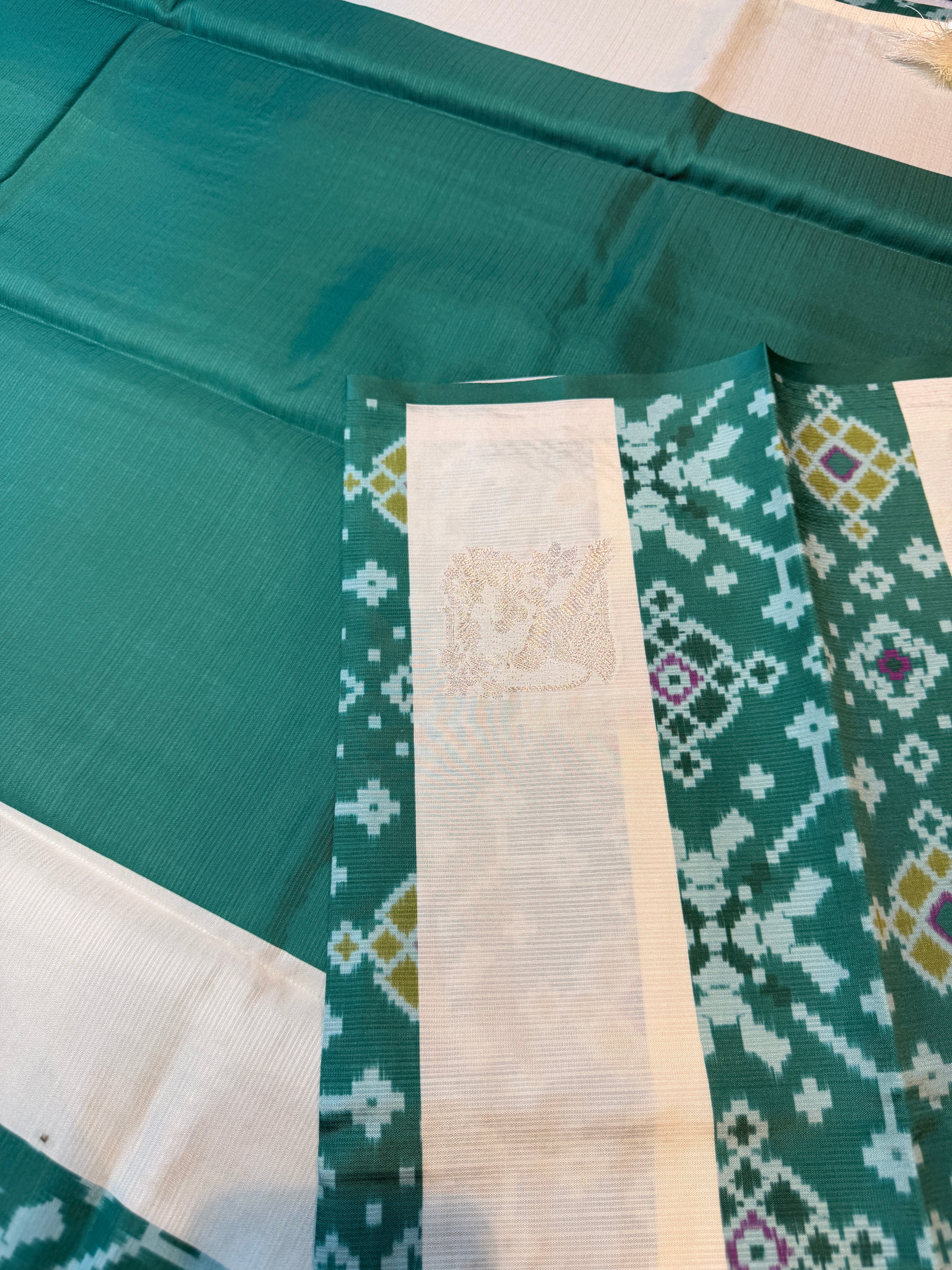 Premium Semi Pochampalli Silk-Green
