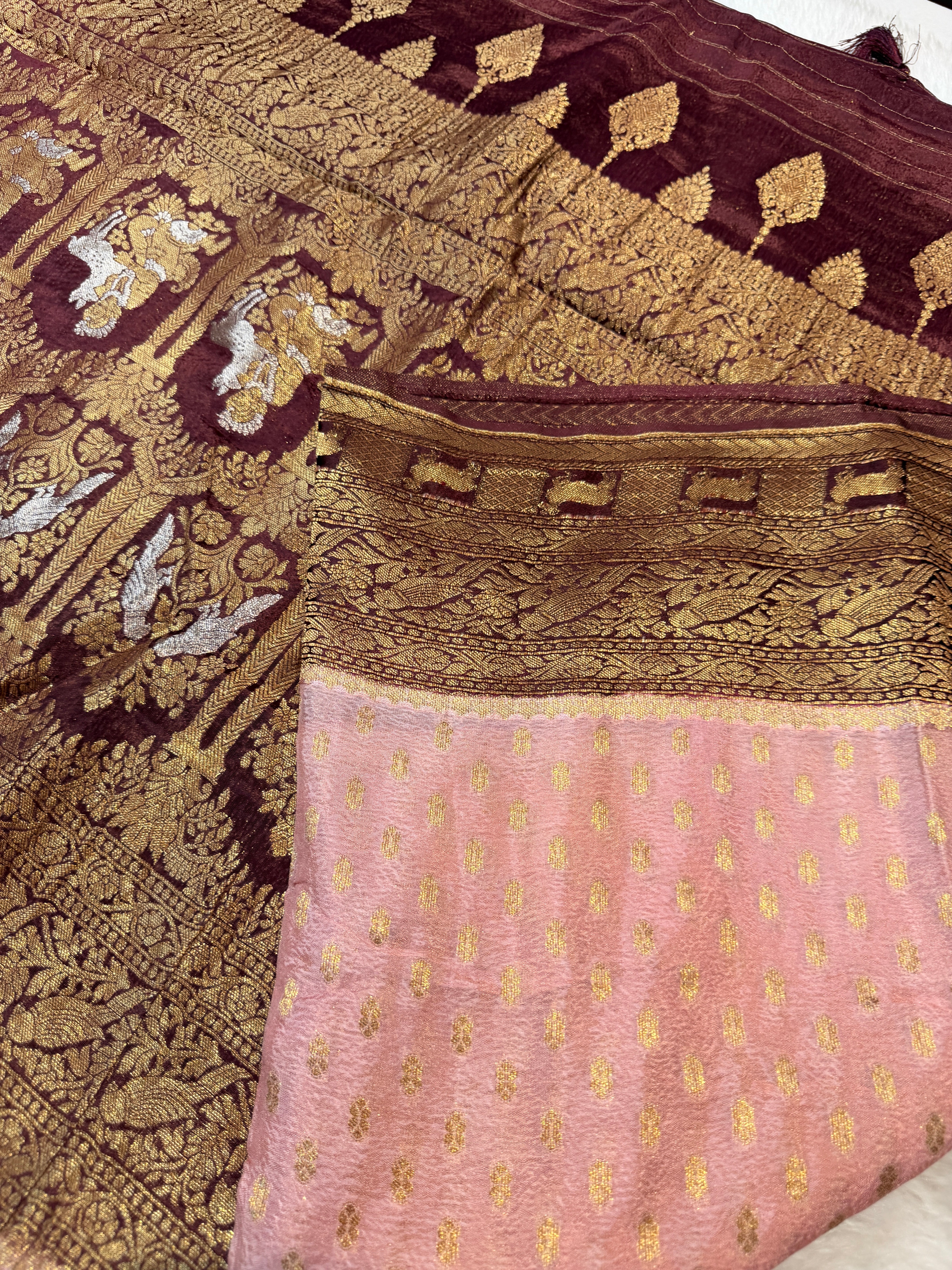 Banaras Crepe Silk- Peach