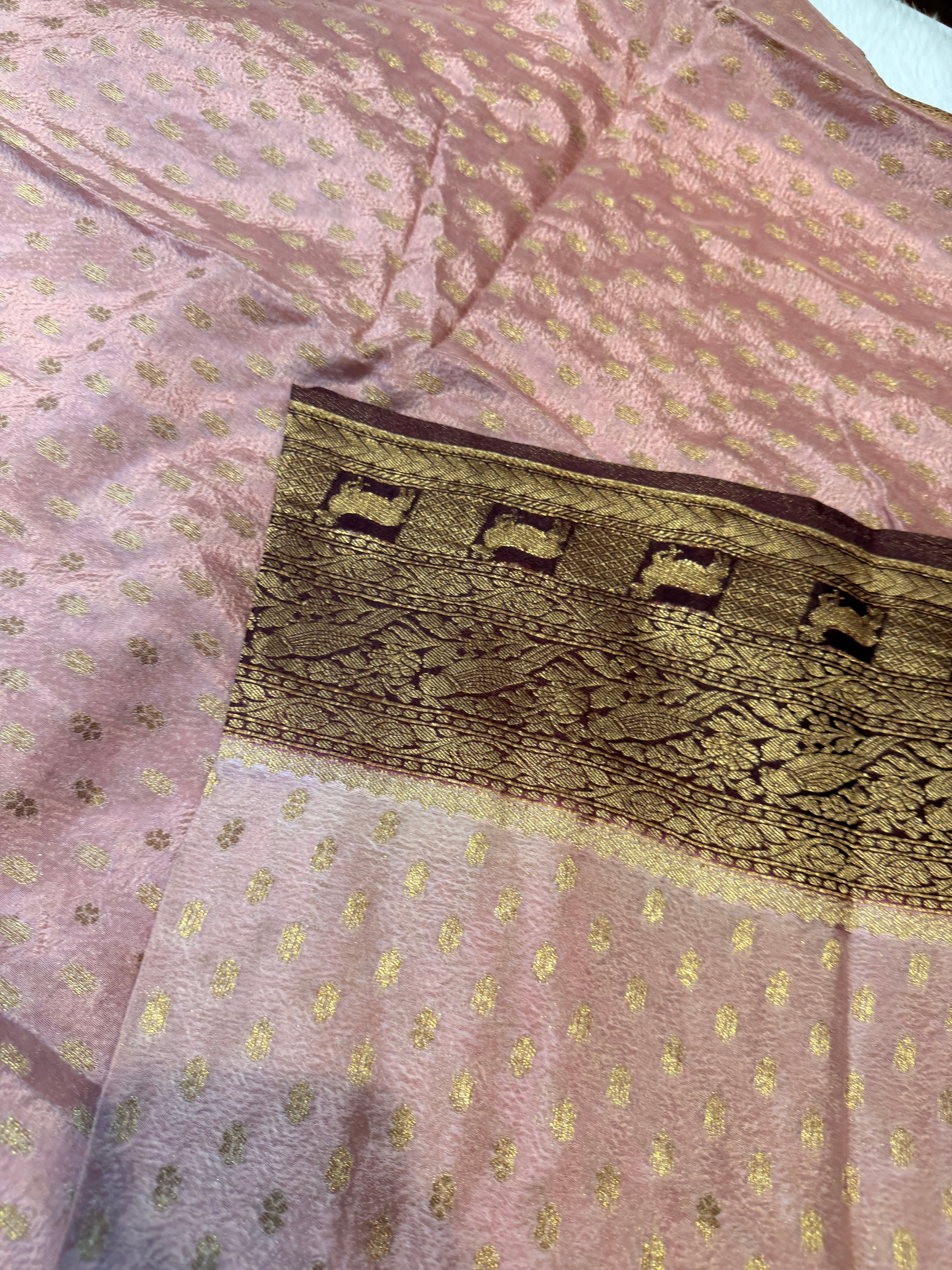 Banaras Crepe Silk- Peach