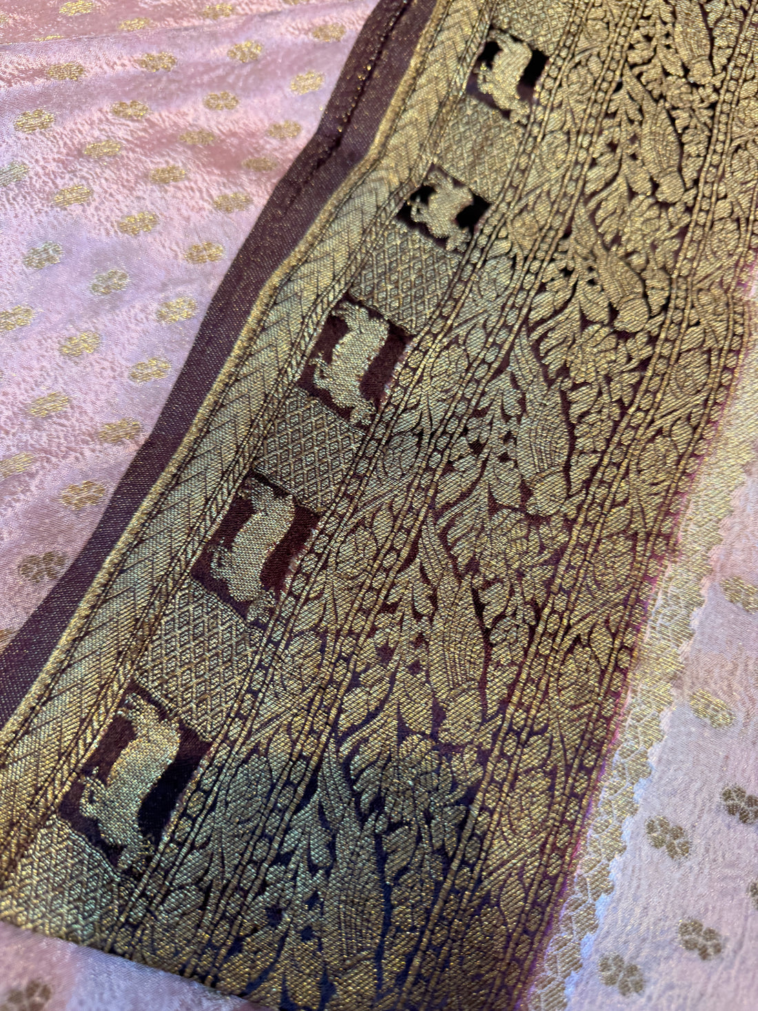 Banaras Crepe Silk- Peach