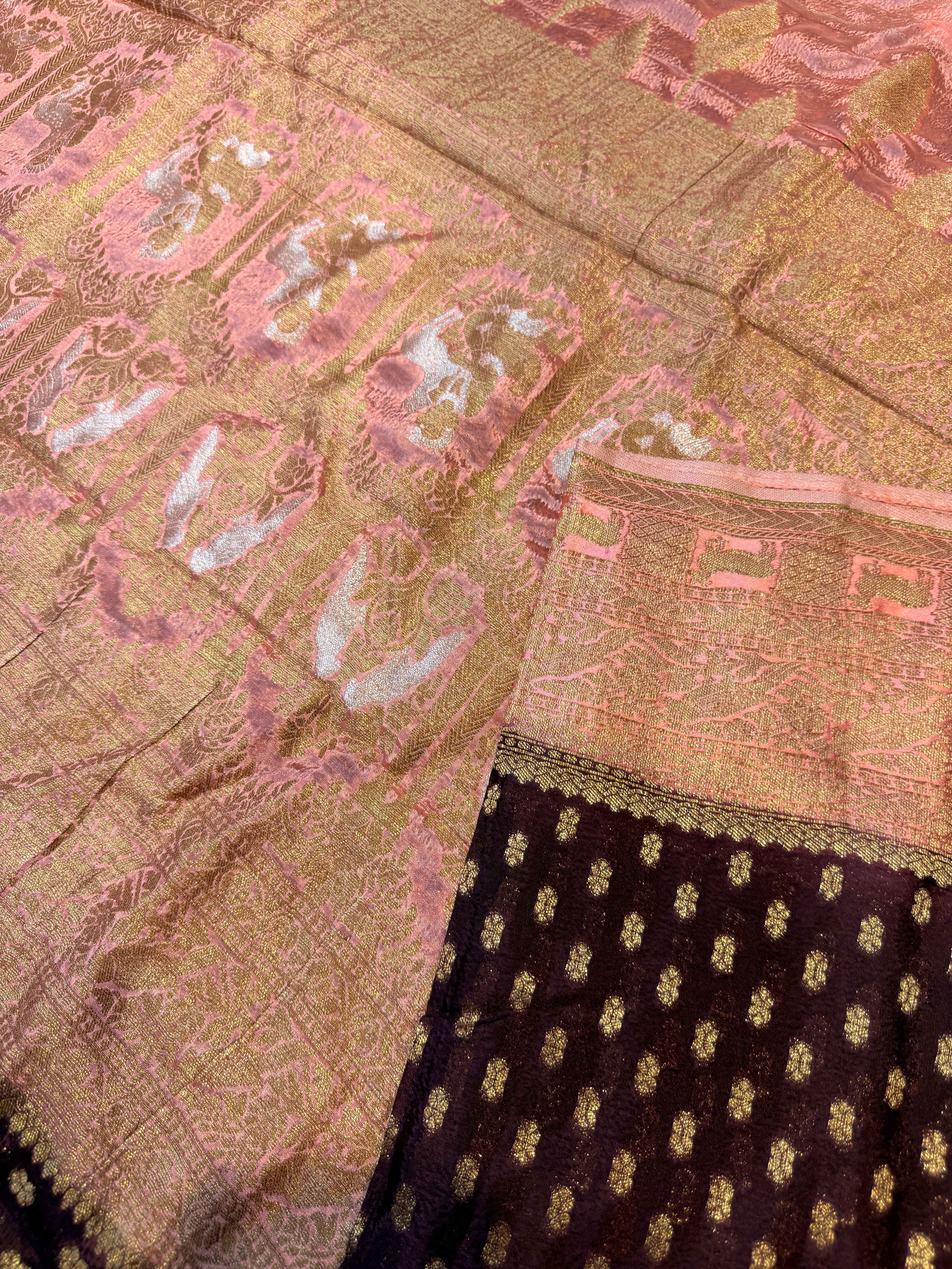 Banaras Crepe Silk- Coffee Brown