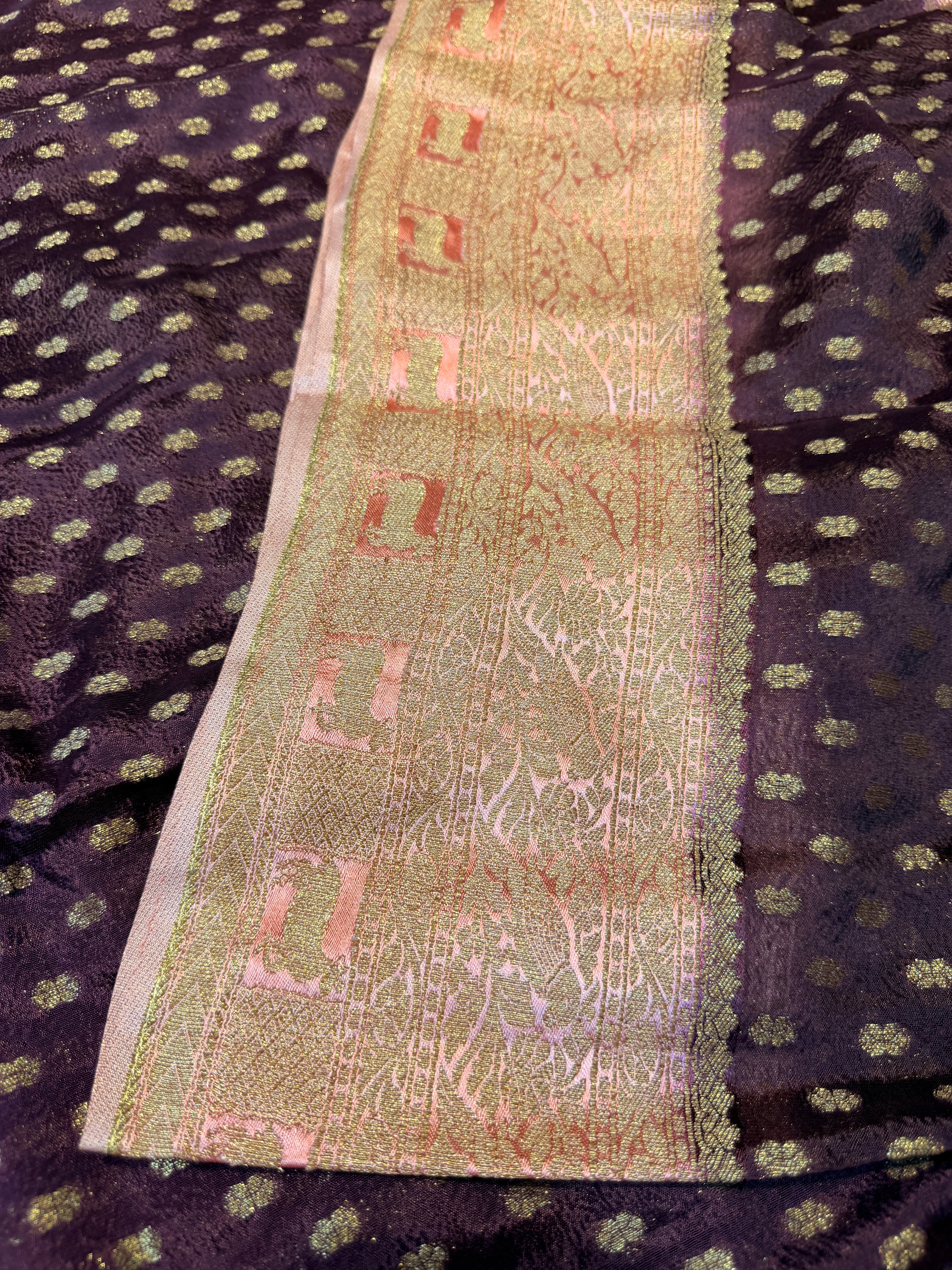 Banaras Crepe Silk- Coffee Brown