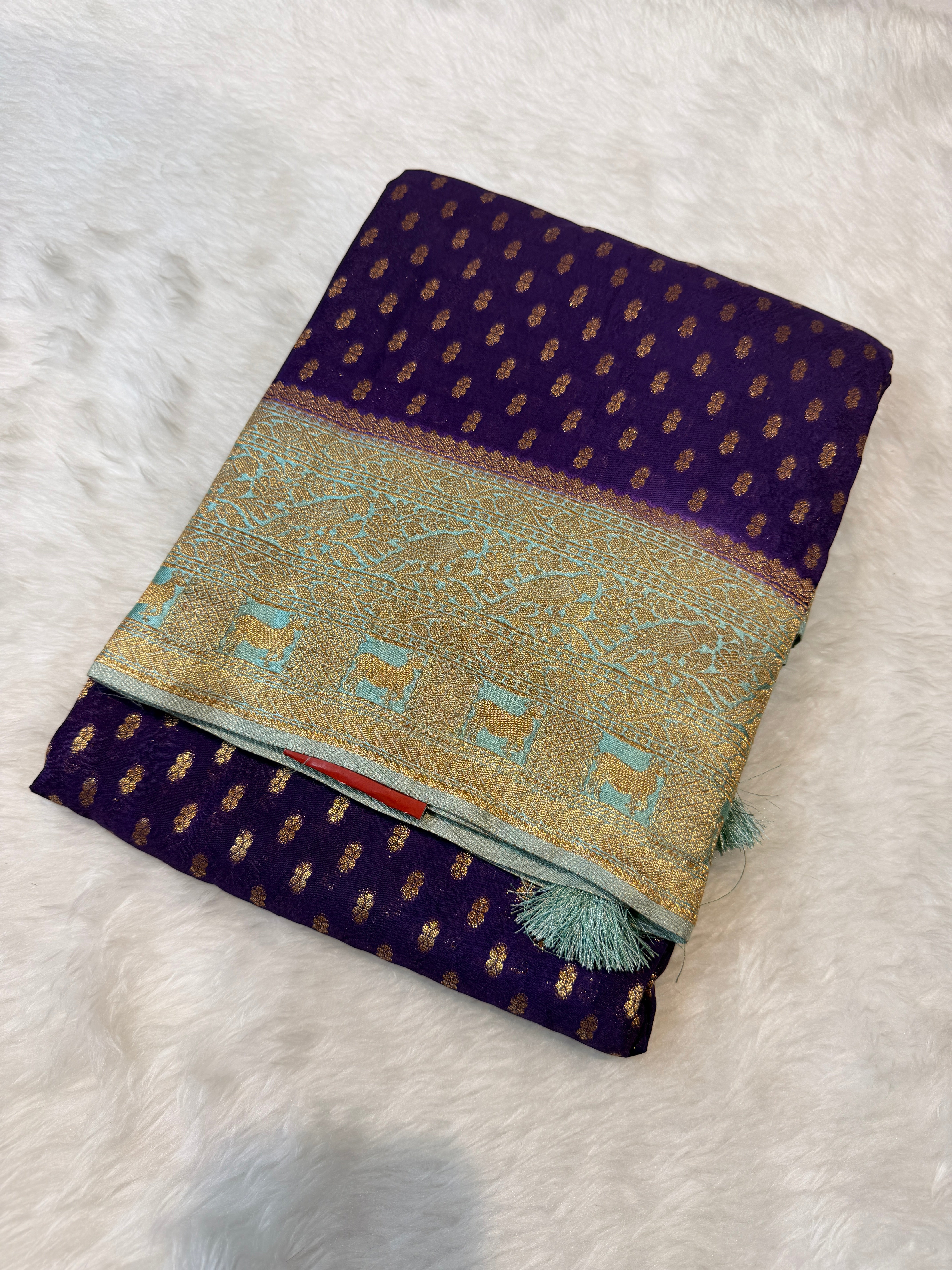 Banaras Crepe Silk- Purple