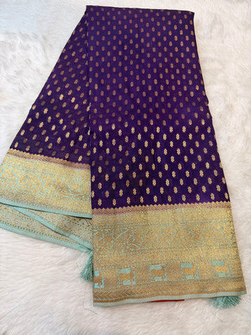 Banaras Crepe Silk- Purple