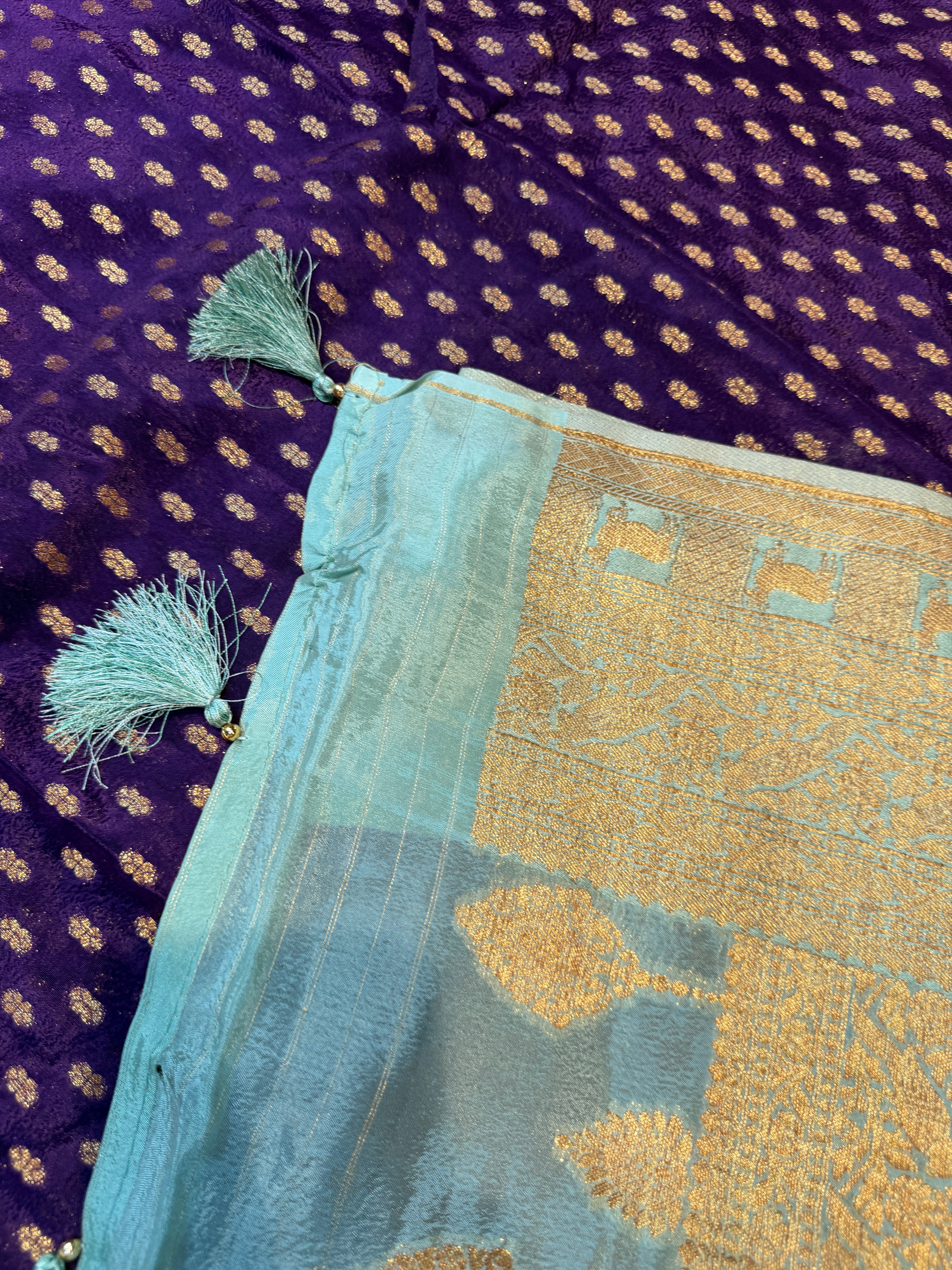 Banaras Crepe Silk- Purple