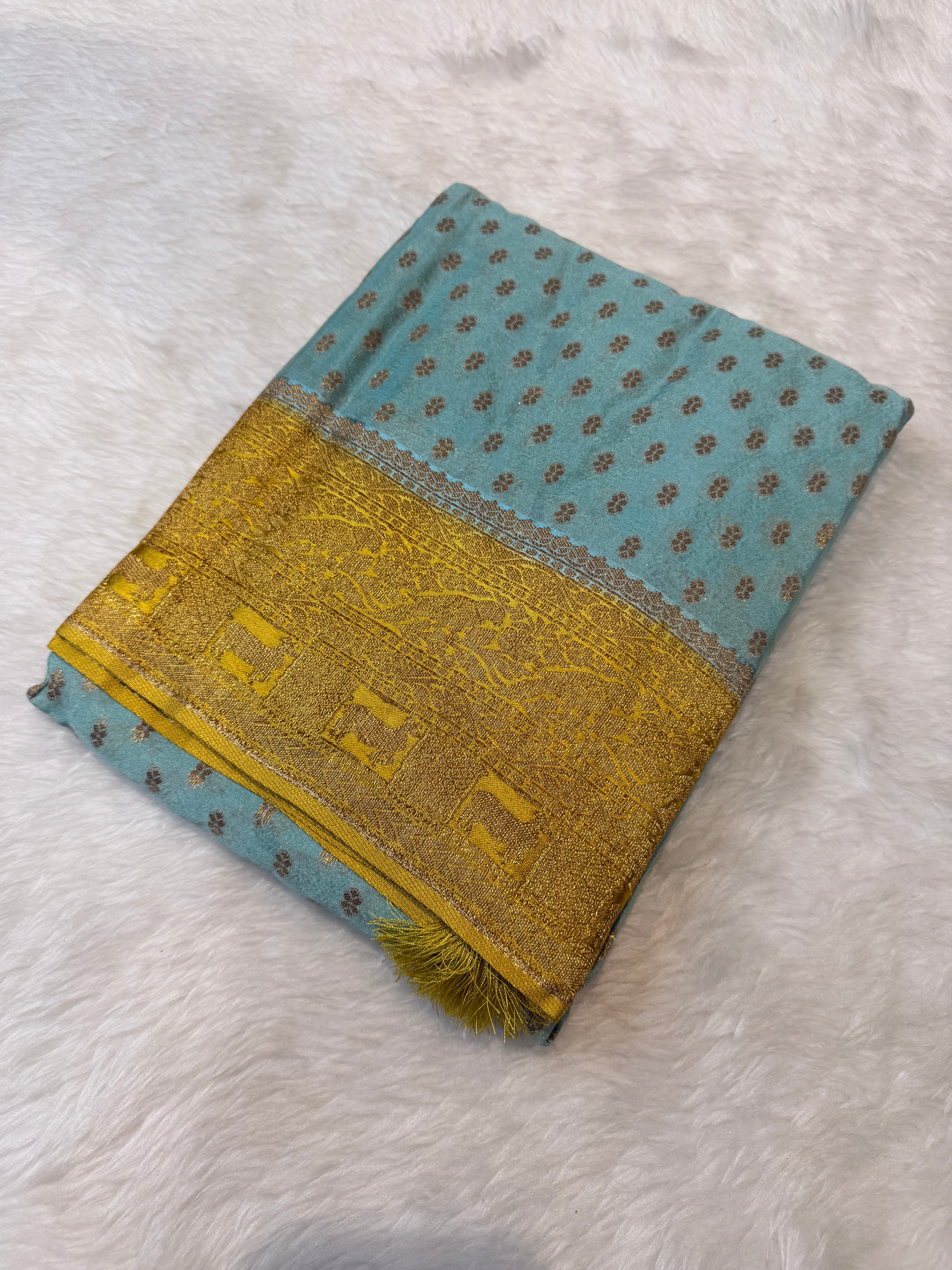 Banaras Crepe Silk- Pista Green