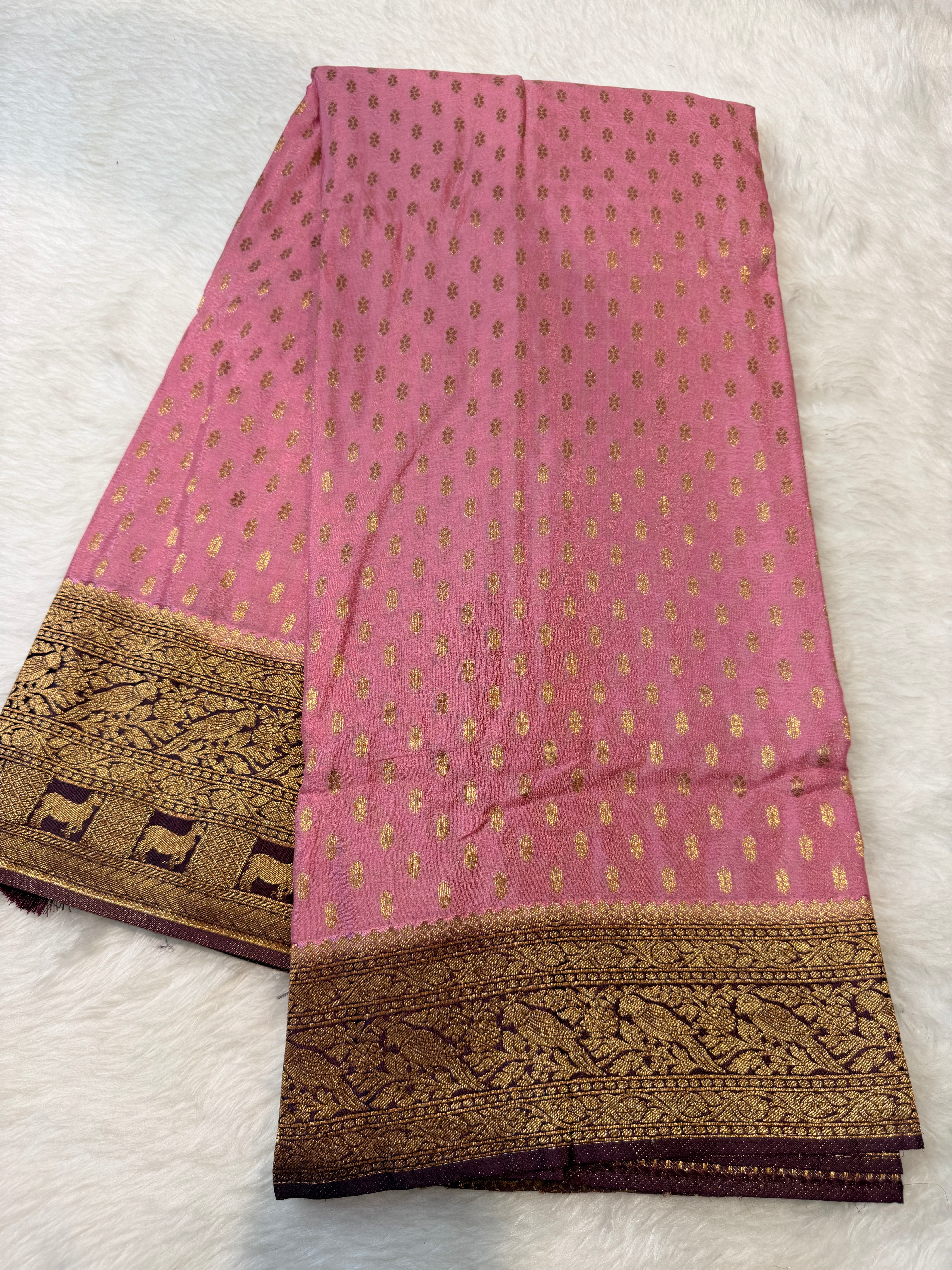 Banaras Crepe Silk- Pink