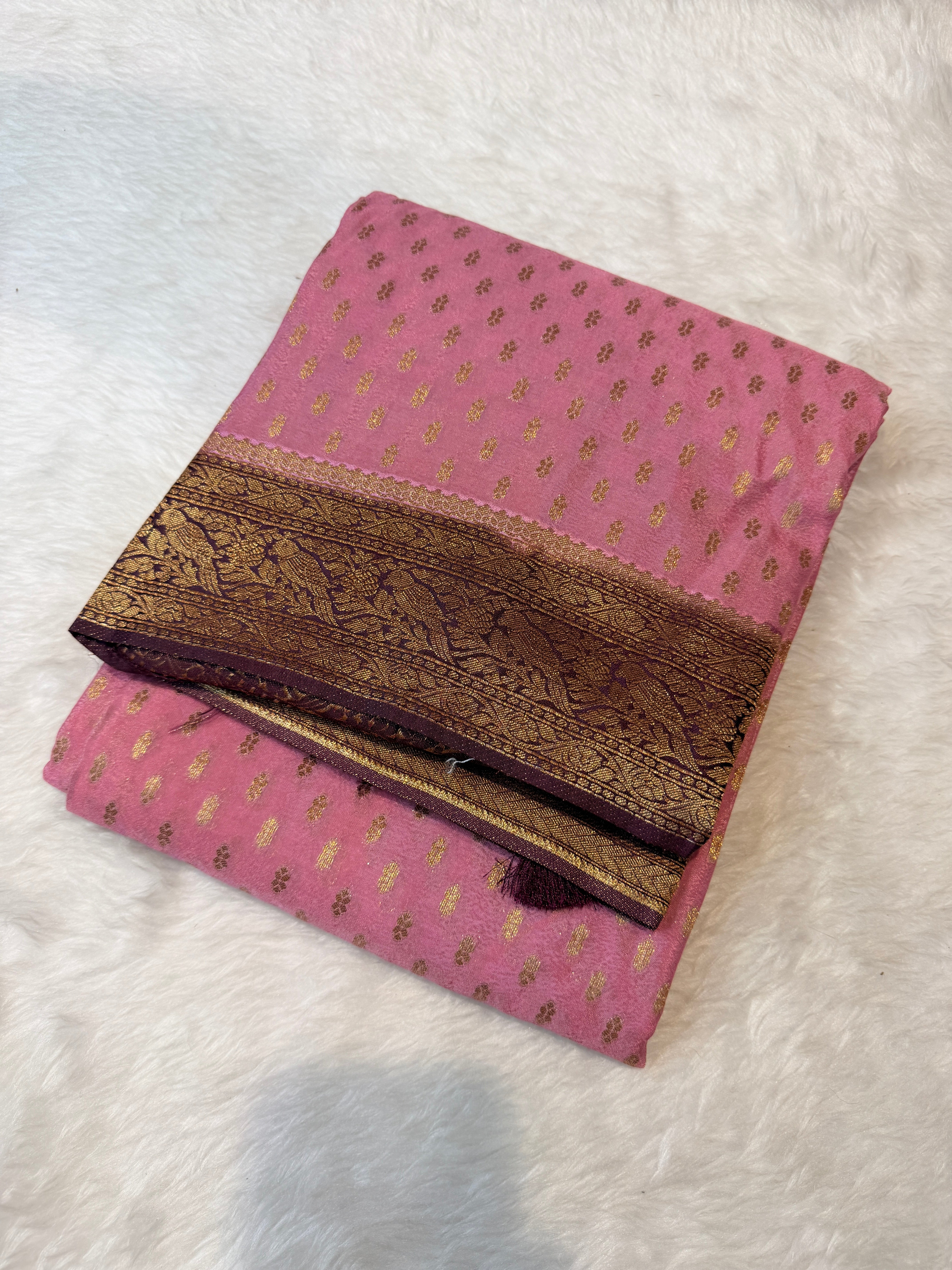 Banaras Crepe Silk- Pink