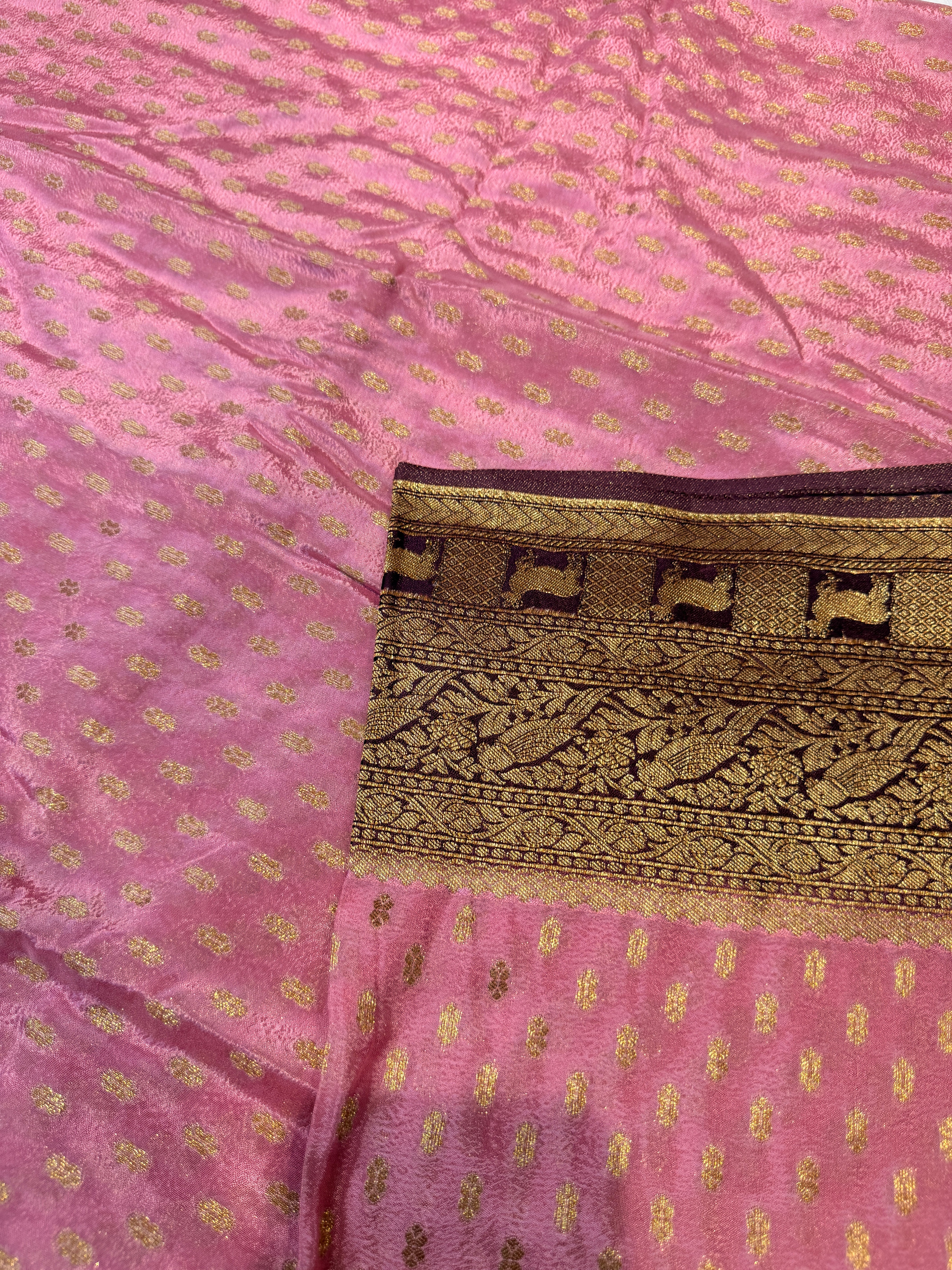Banaras Crepe Silk- Pink