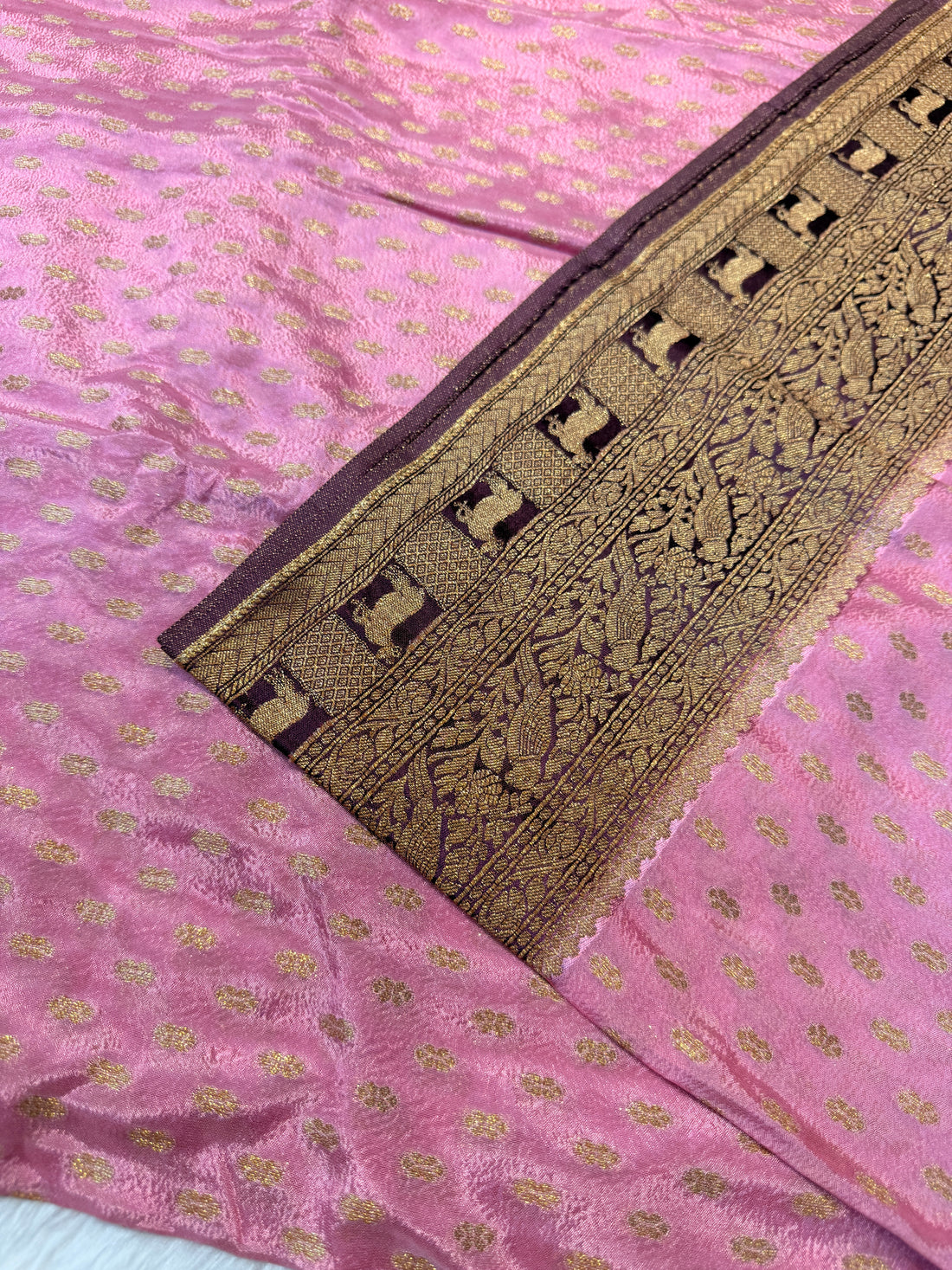 Banaras Crepe Silk- Pink