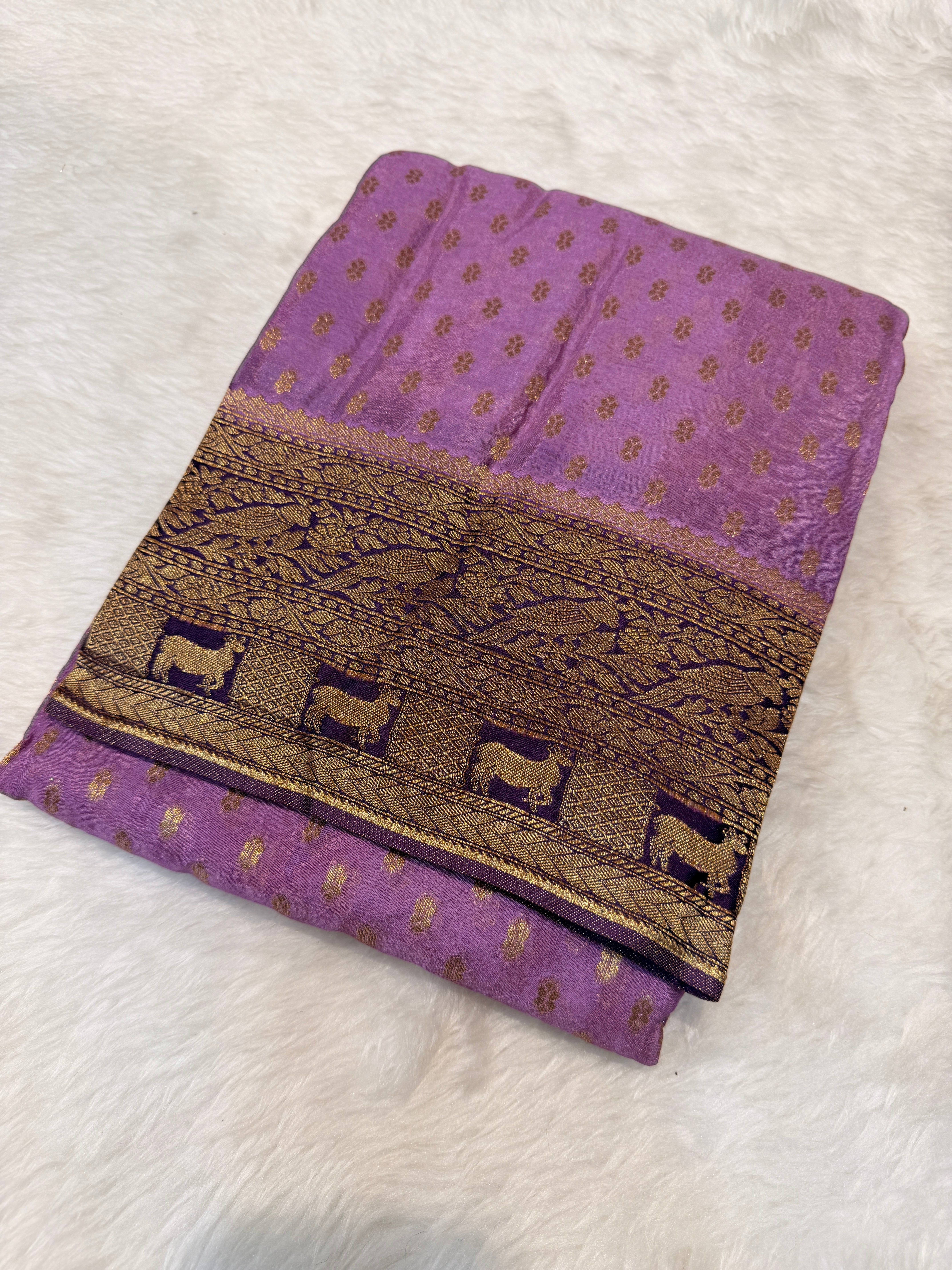 Banaras Crepe Silk- Light Purple