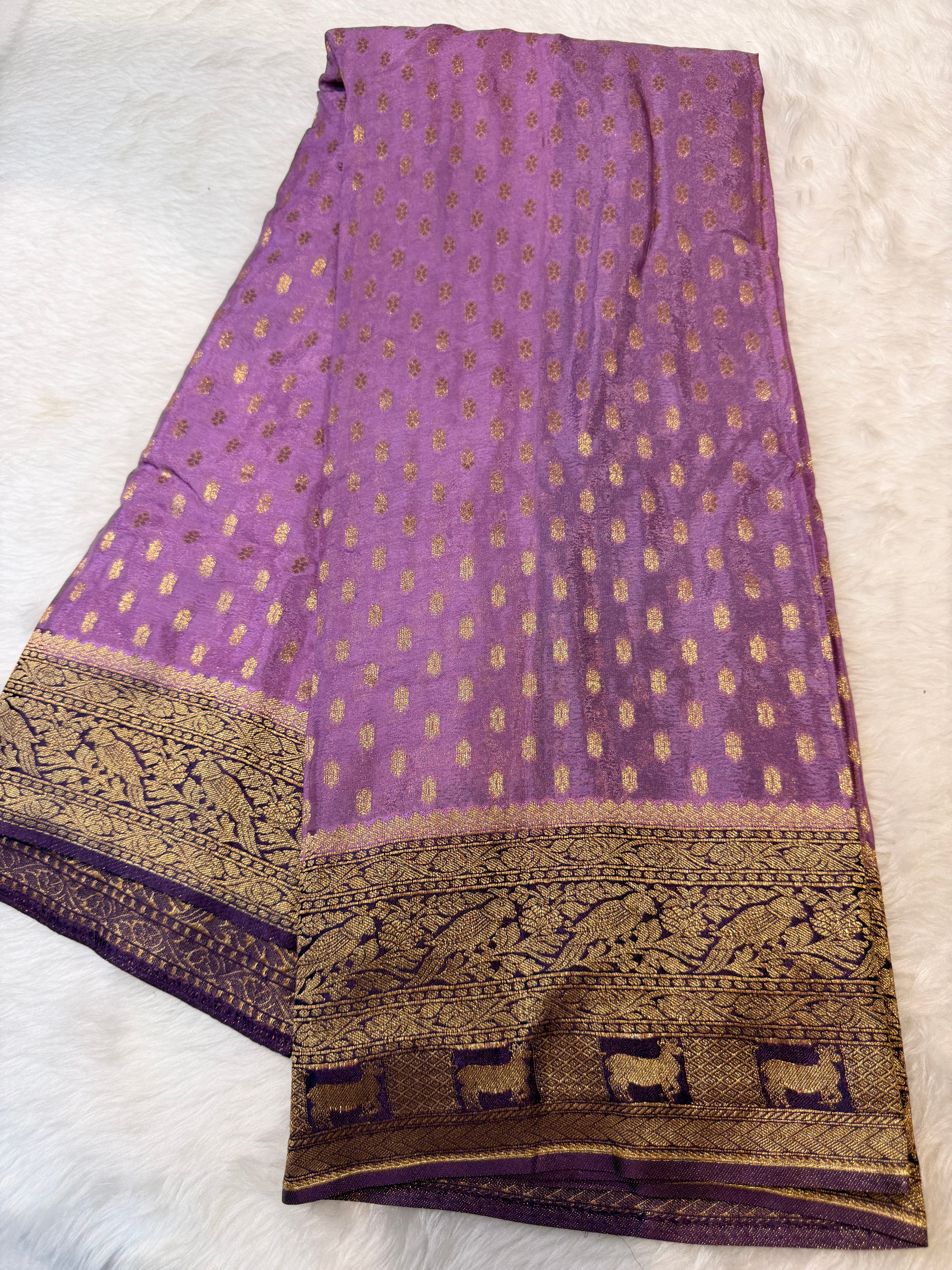 Banaras Crepe Silk- Light Purple