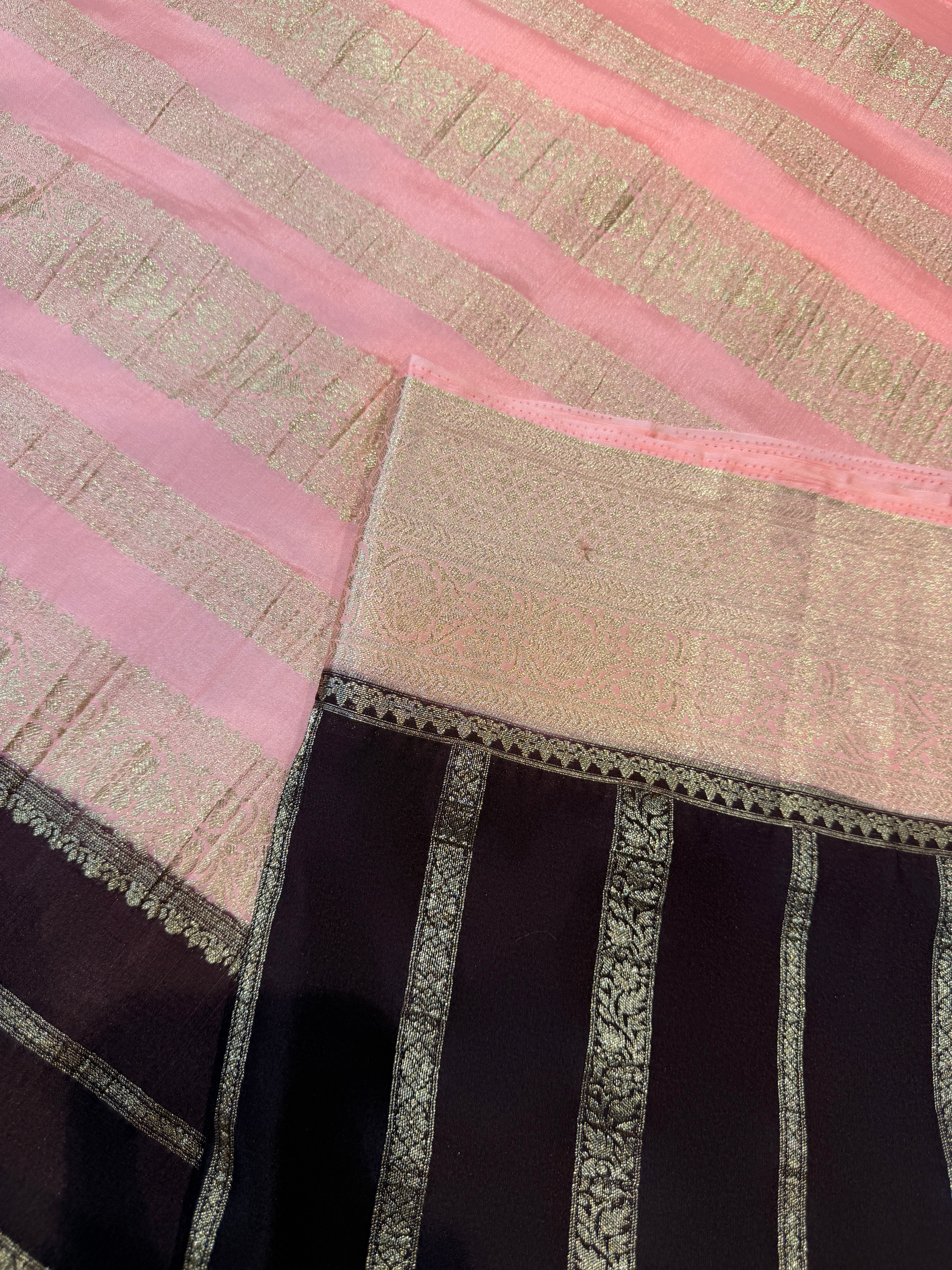 Crepe Silk Stipes-Brown