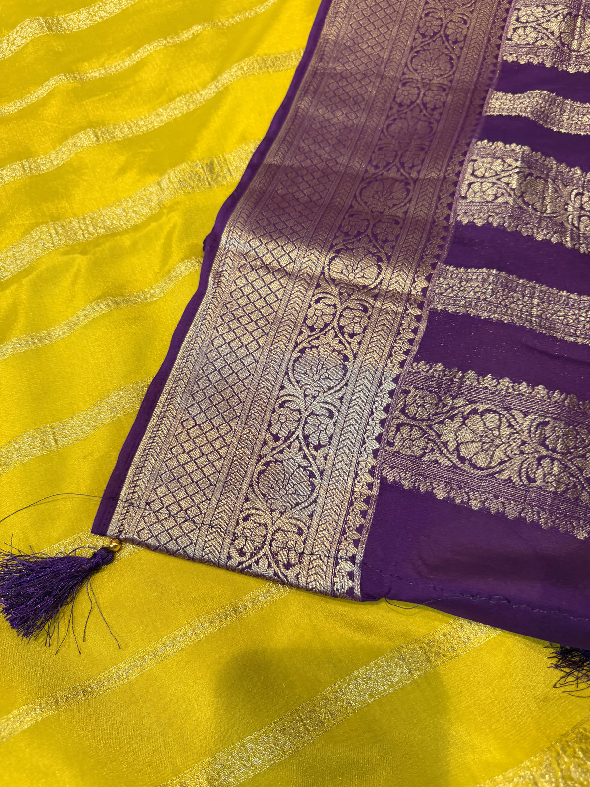 Crepe Silk Stipes-Mustard