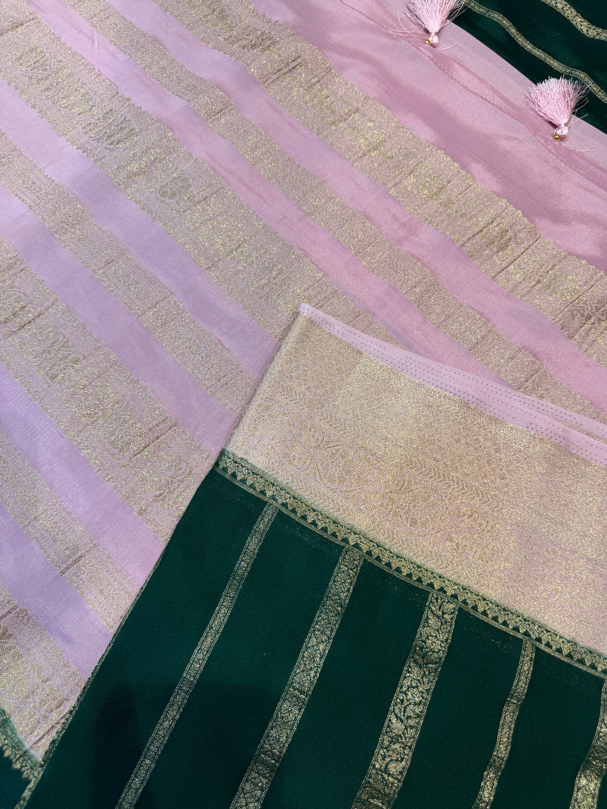 Crepe Silk Stipes-Green