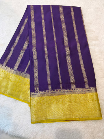 Crepe Silk Stipes-Purple