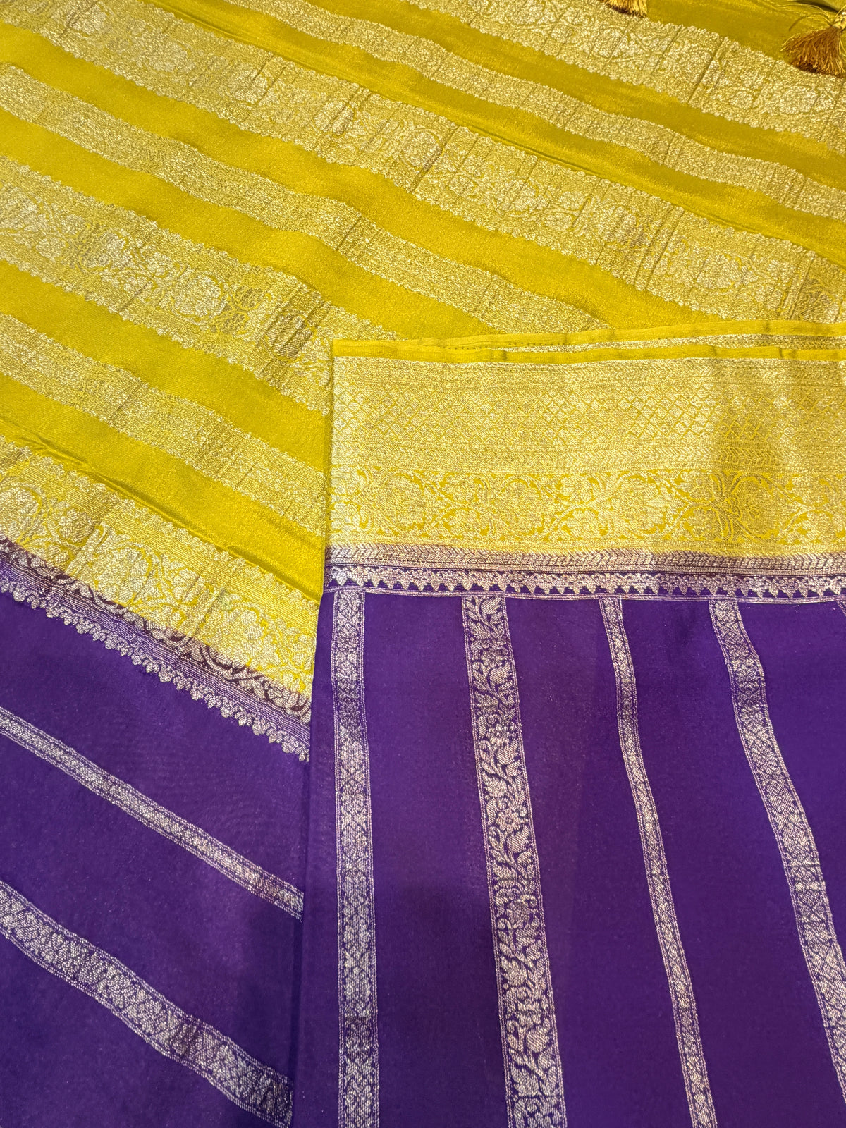Crepe Silk Stipes-Purple