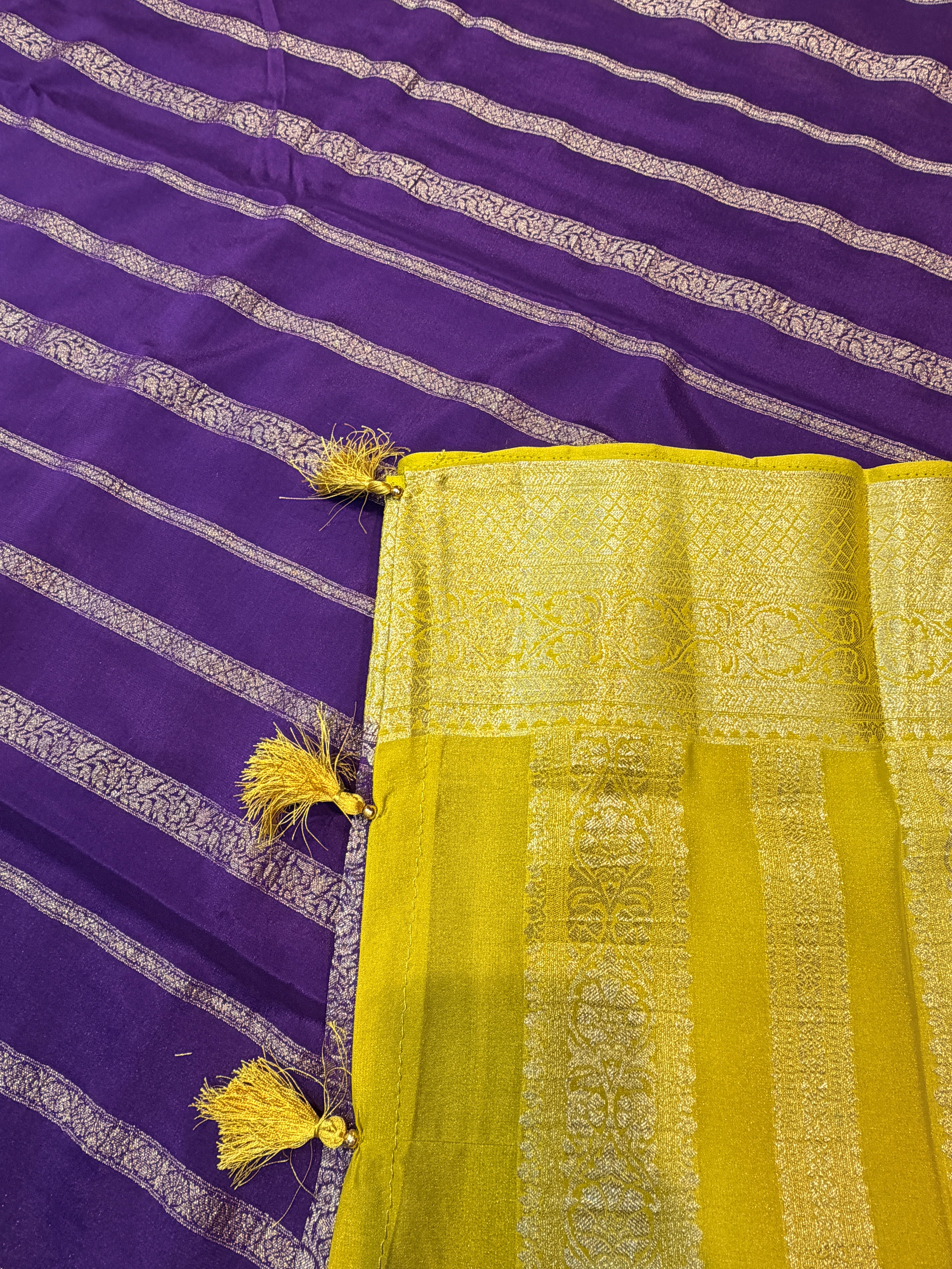 Crepe Silk Stipes-Purple
