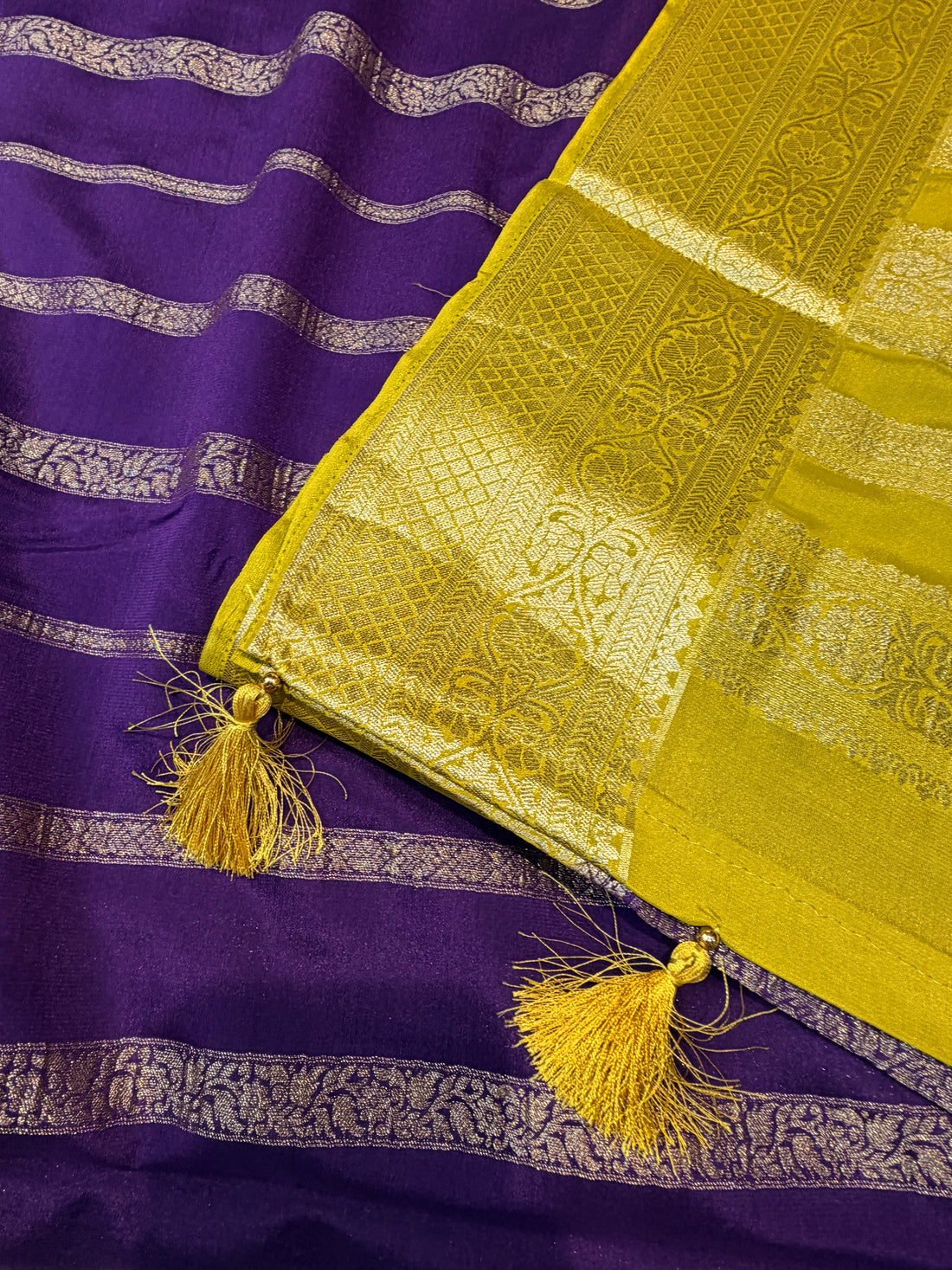 Crepe Silk Stipes-Purple