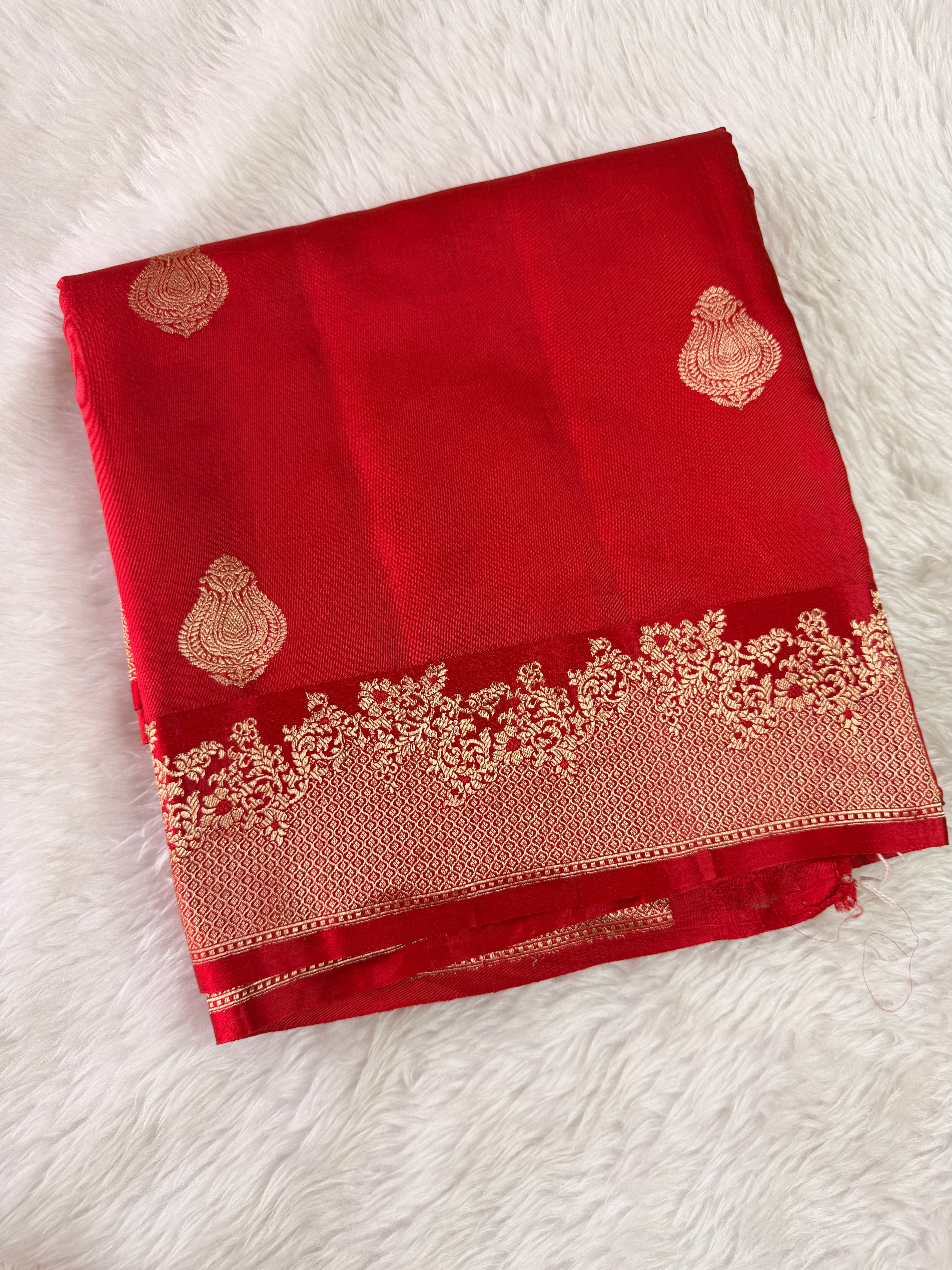Pure Banarasi Kora Silk -Red