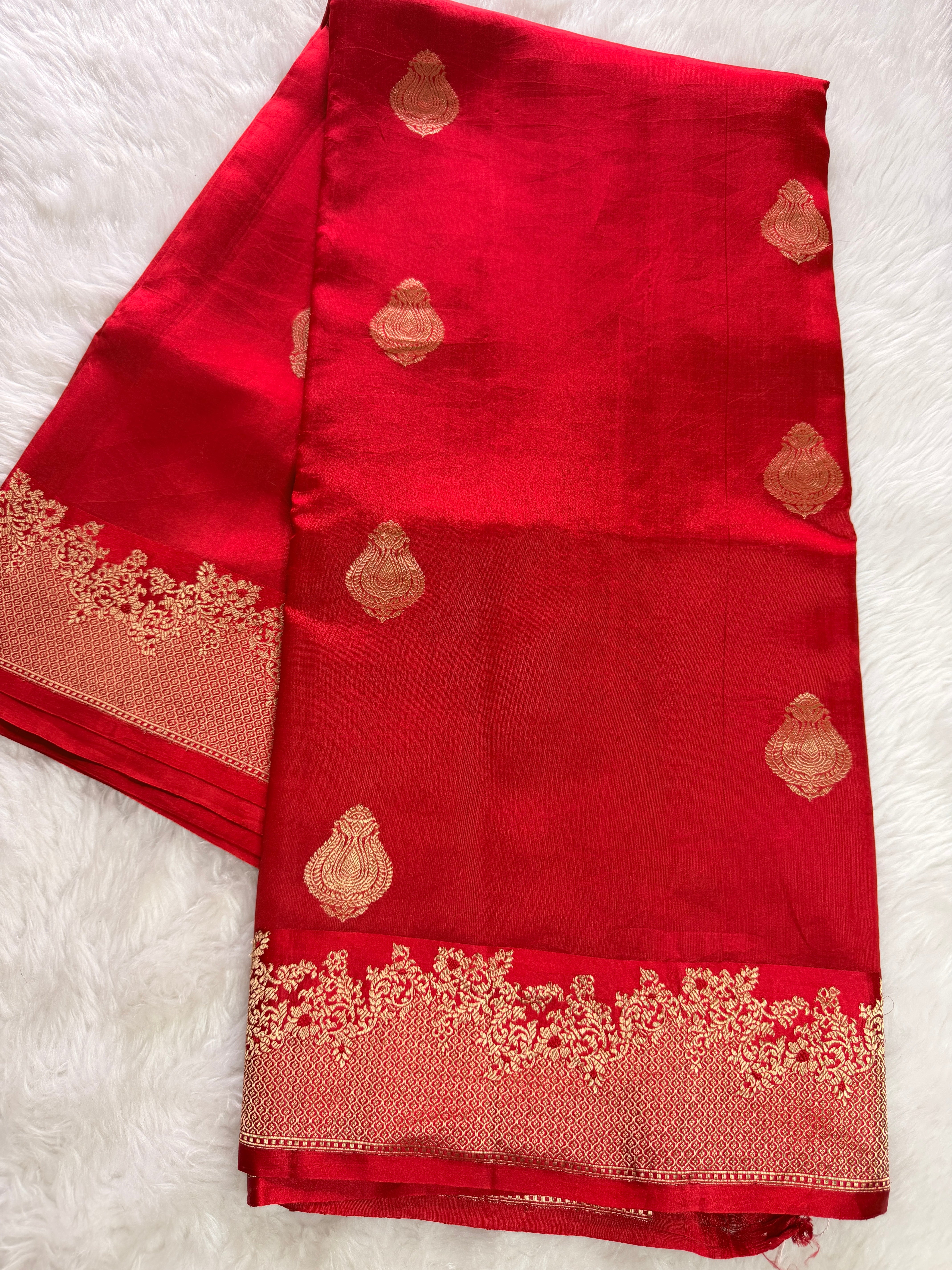 Pure Banarasi Kora Silk -Red