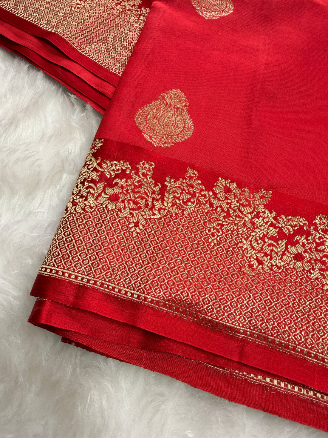 Pure Banarasi Kora Silk -Red