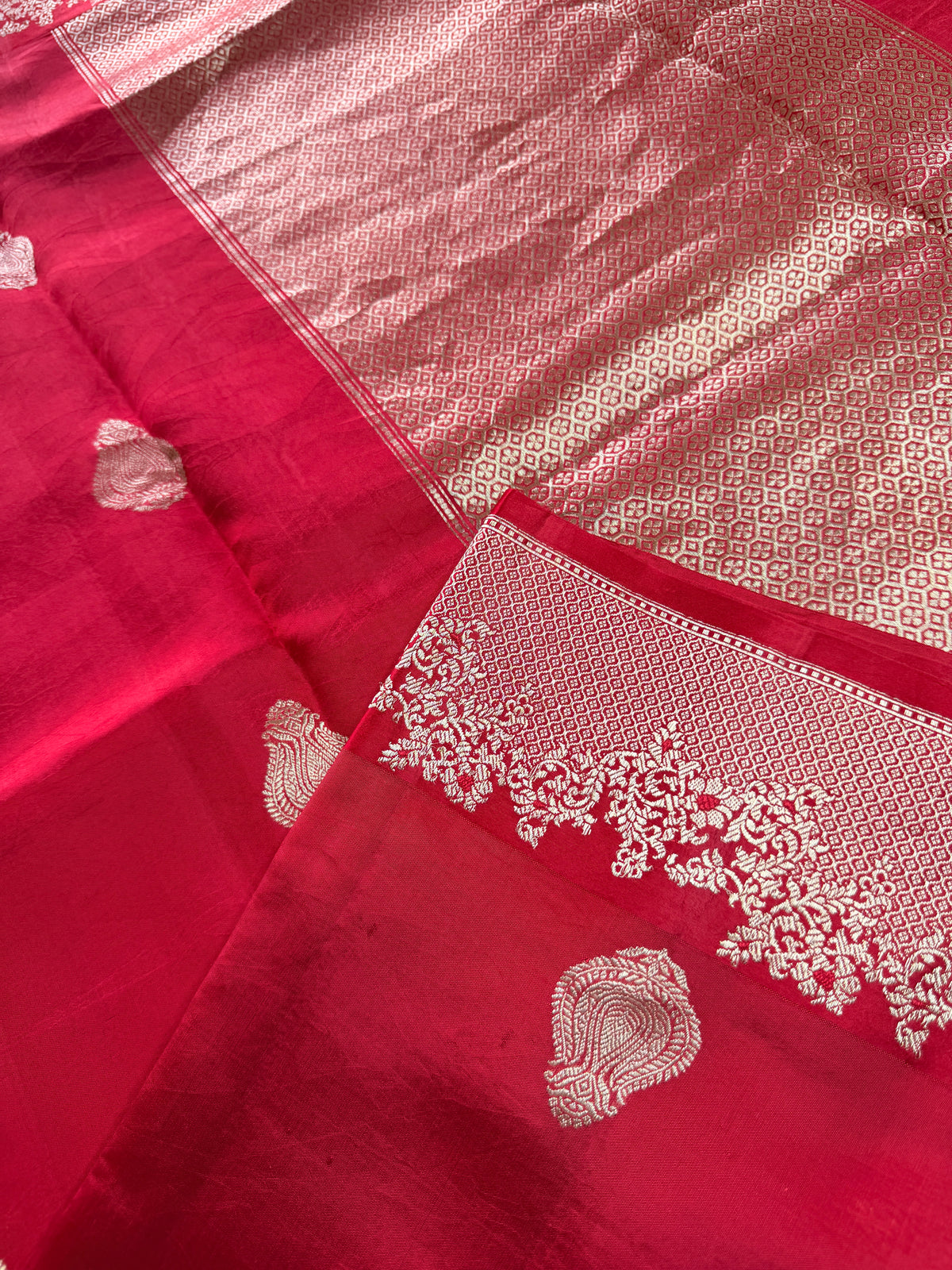 Pure Banarasi Kora Silk -Red
