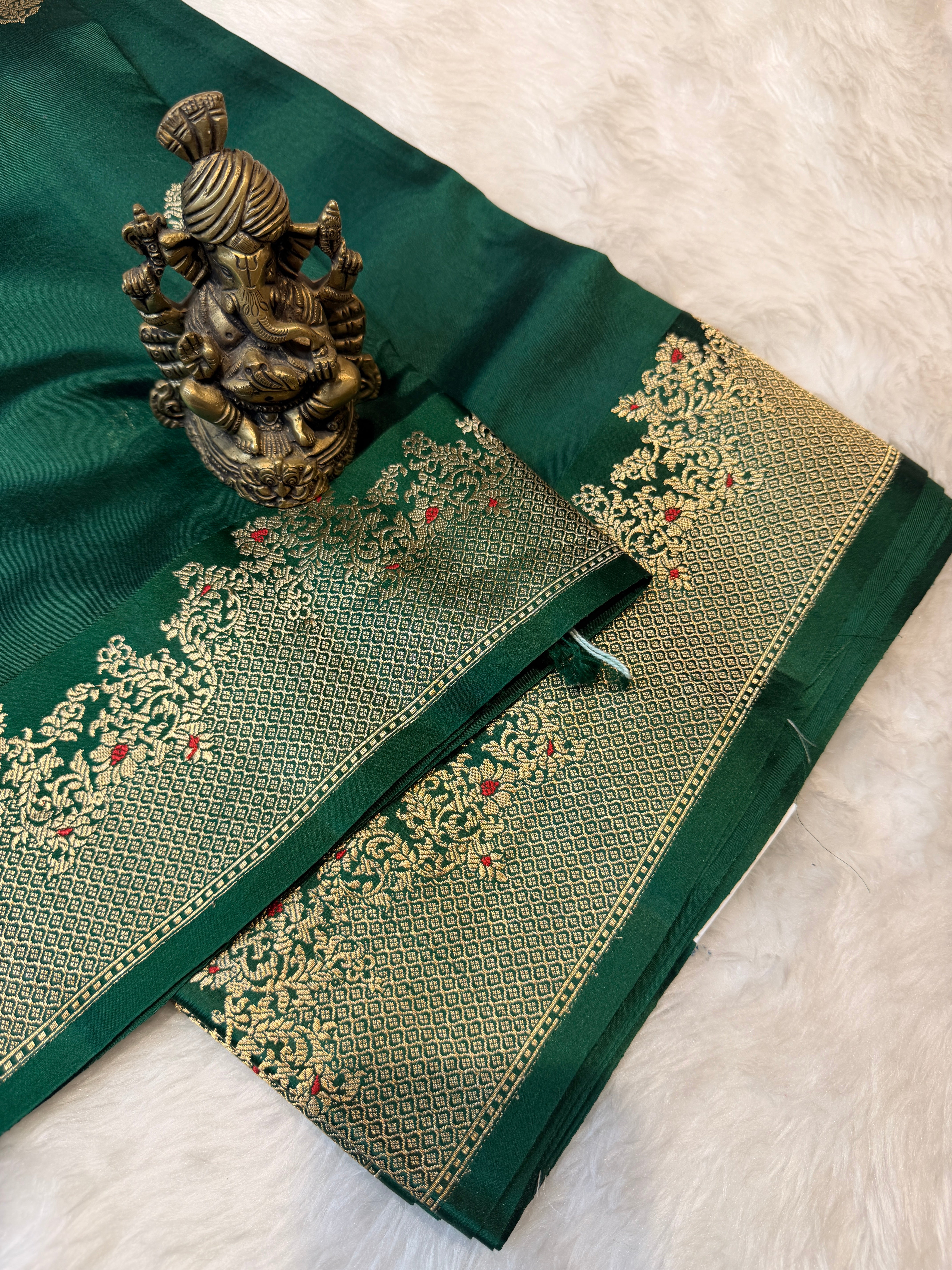 Pure Banarasi Kora Silk -Green