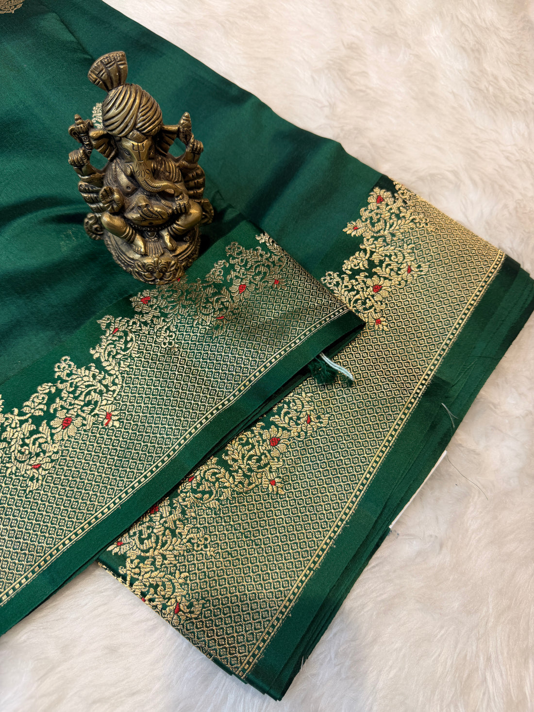 Pure Banarasi Kora Silk -Green
