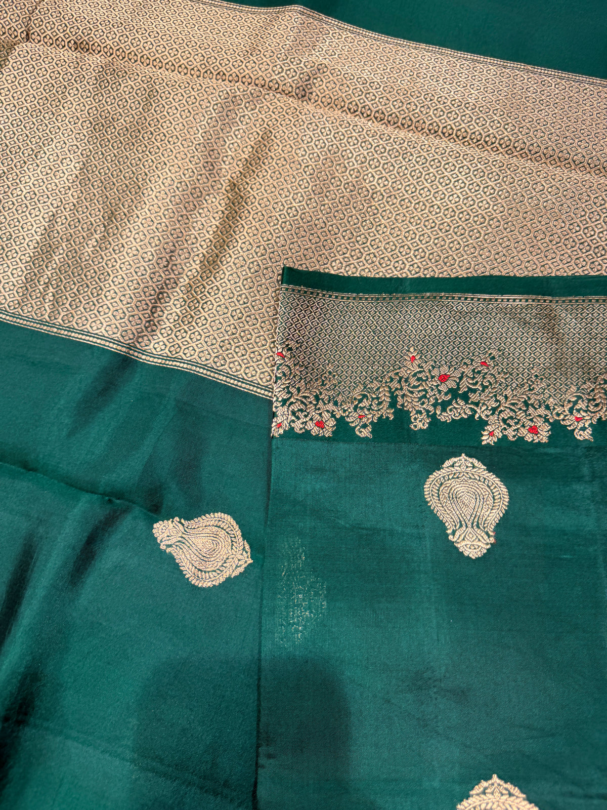 Pure Banarasi Kora Silk -Green