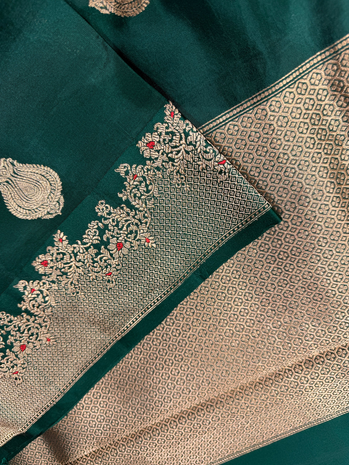 Pure Banarasi Kora Silk -Green