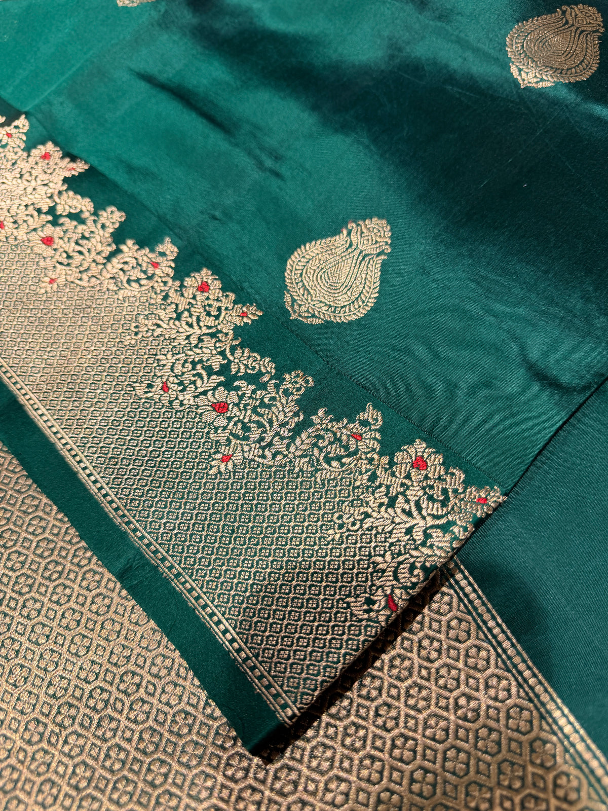 Pure Banarasi Kora Silk -Green