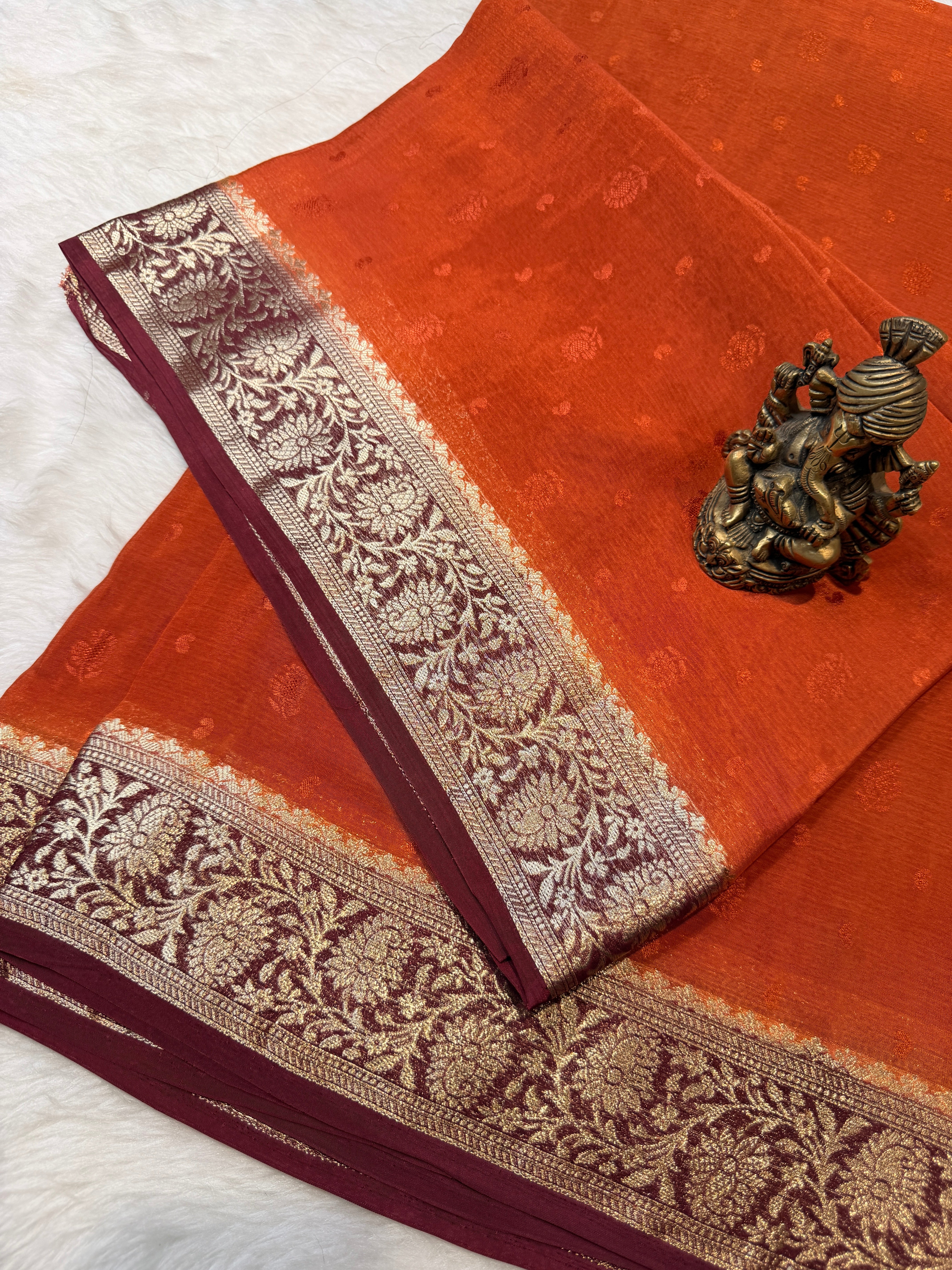 Chinnon Silk -Rust Orange N Brown