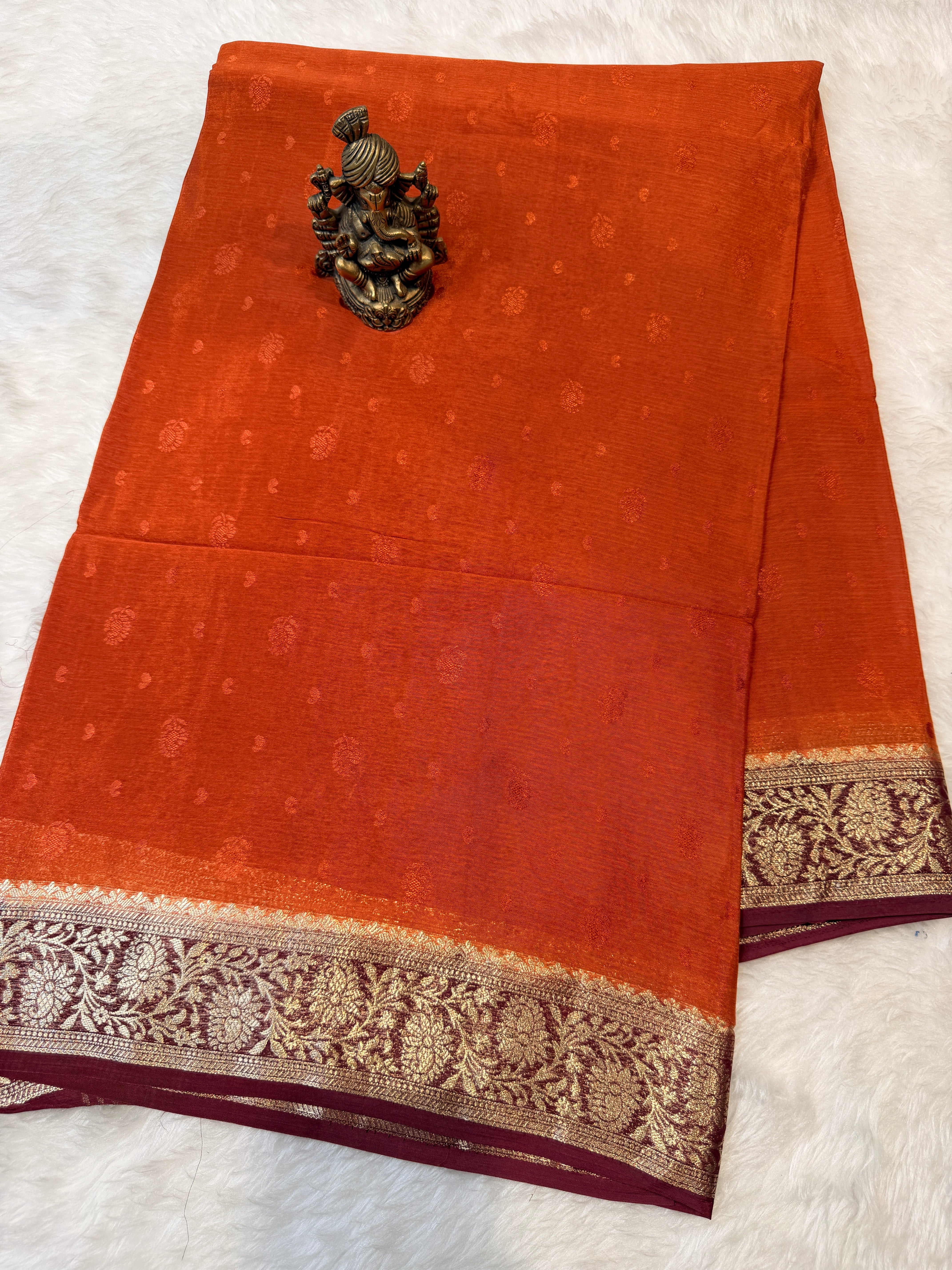 Chinnon Silk -Rust Orange N Brown