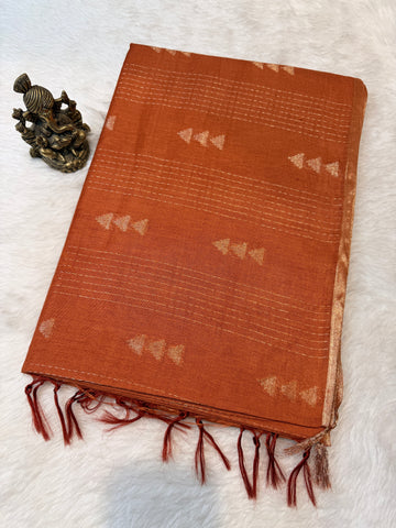 Soft Bengal Cotton-Rust Orange