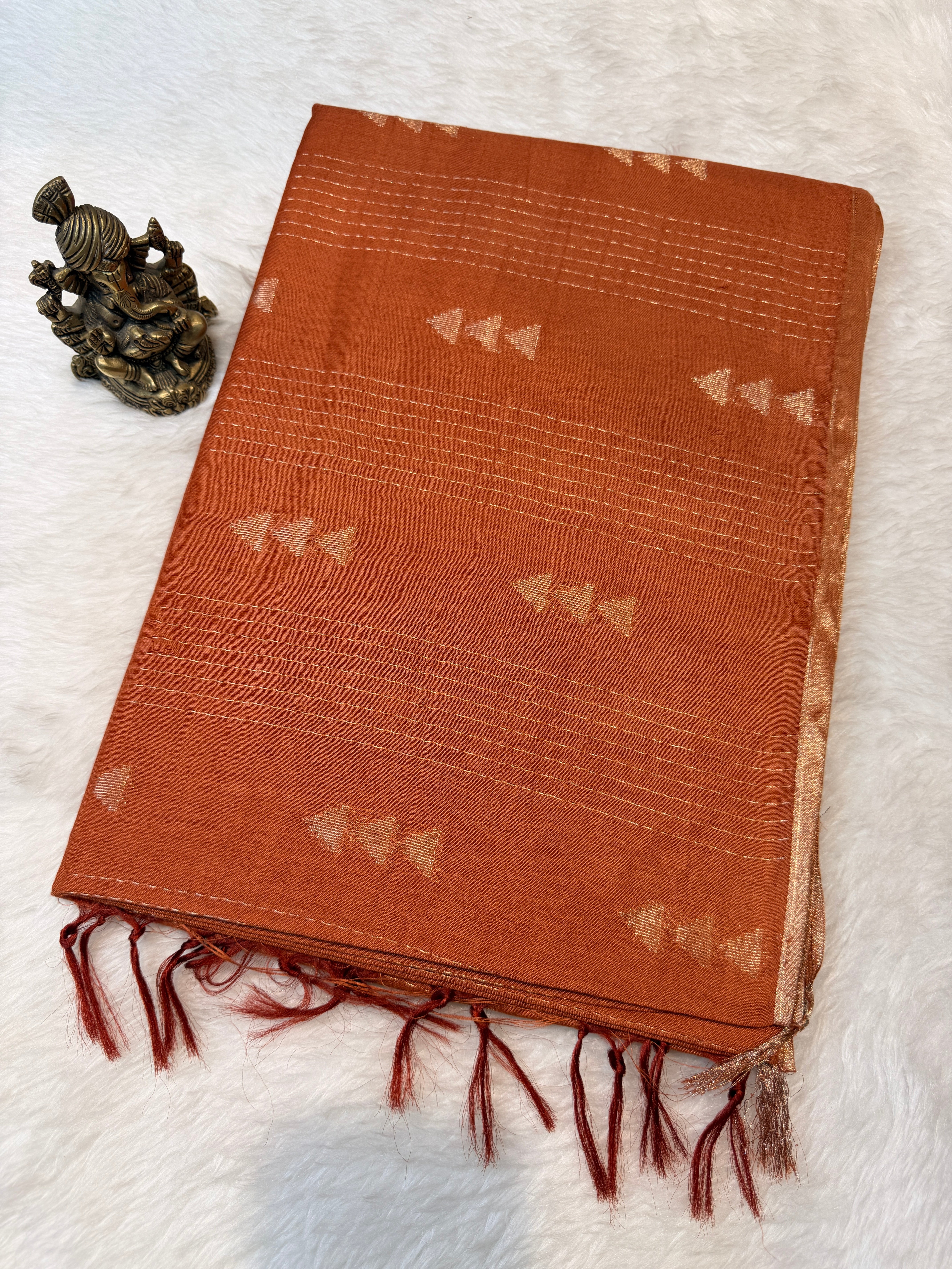 Soft Bengal Cotton-Rust Orange
