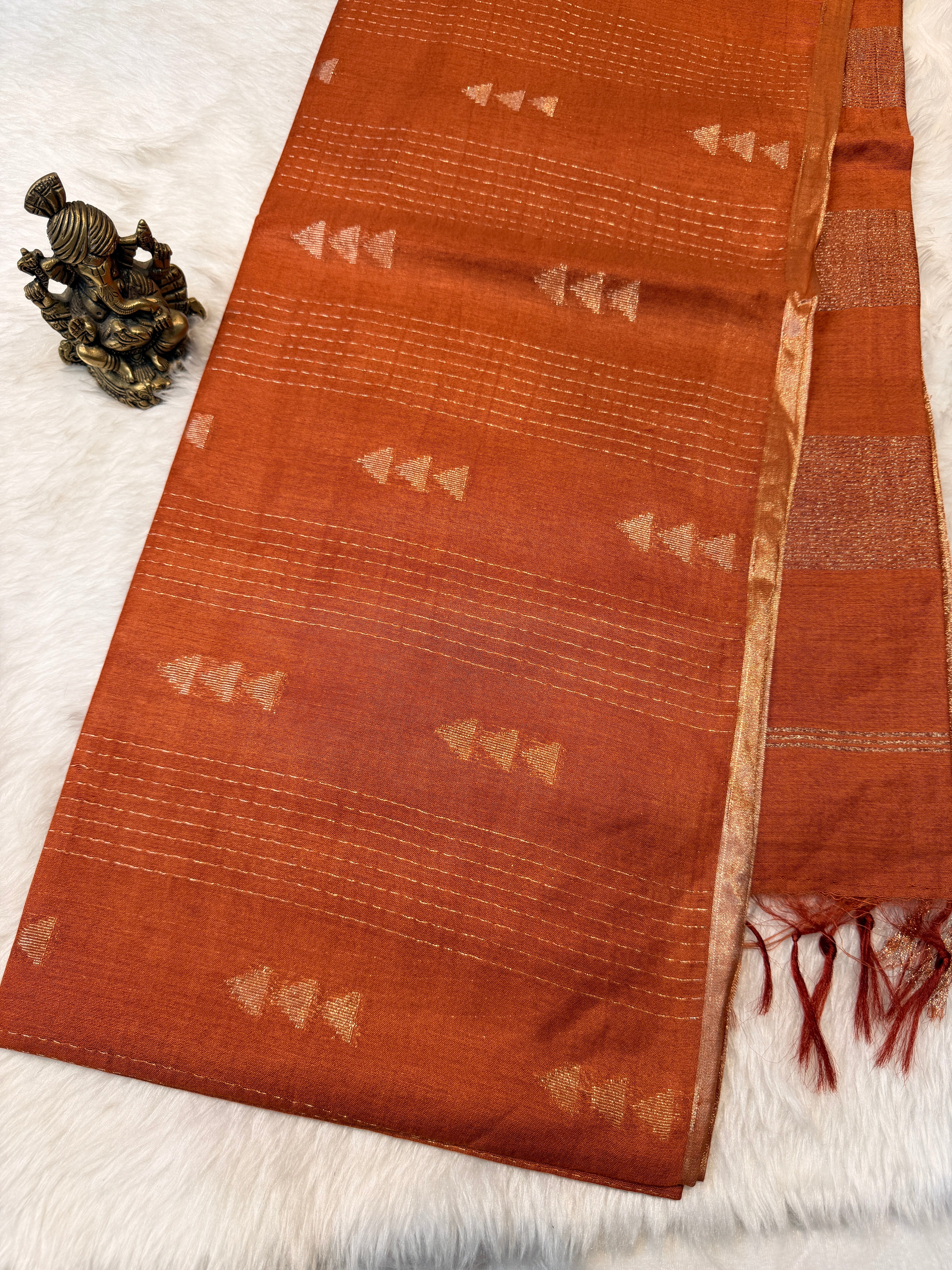 Soft Bengal Cotton-Rust Orange